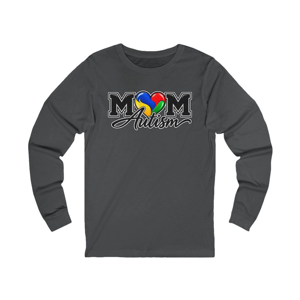 Autism Mom Heart Puzzle Long Sleeve Tee, Rainbow Puzzle Awareness Shirt, Autism Mom Gift, Autism Acceptance Family Apparel