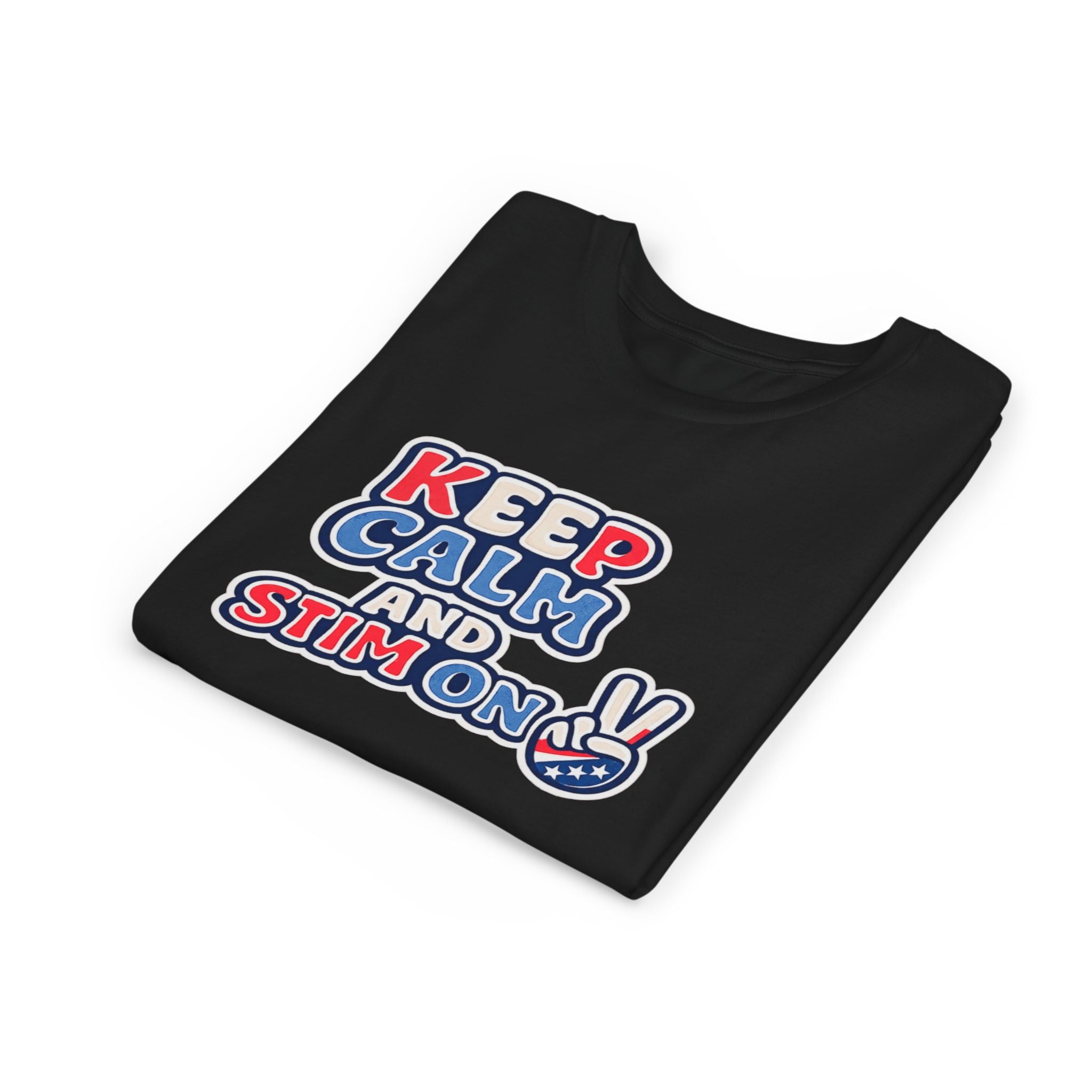 Keep Calm and Stim On Youth Shirt Autism Awareness T Shirt Peace Sign Tee Neurodivergent Kids Sensory Shirt Special Needs Gift