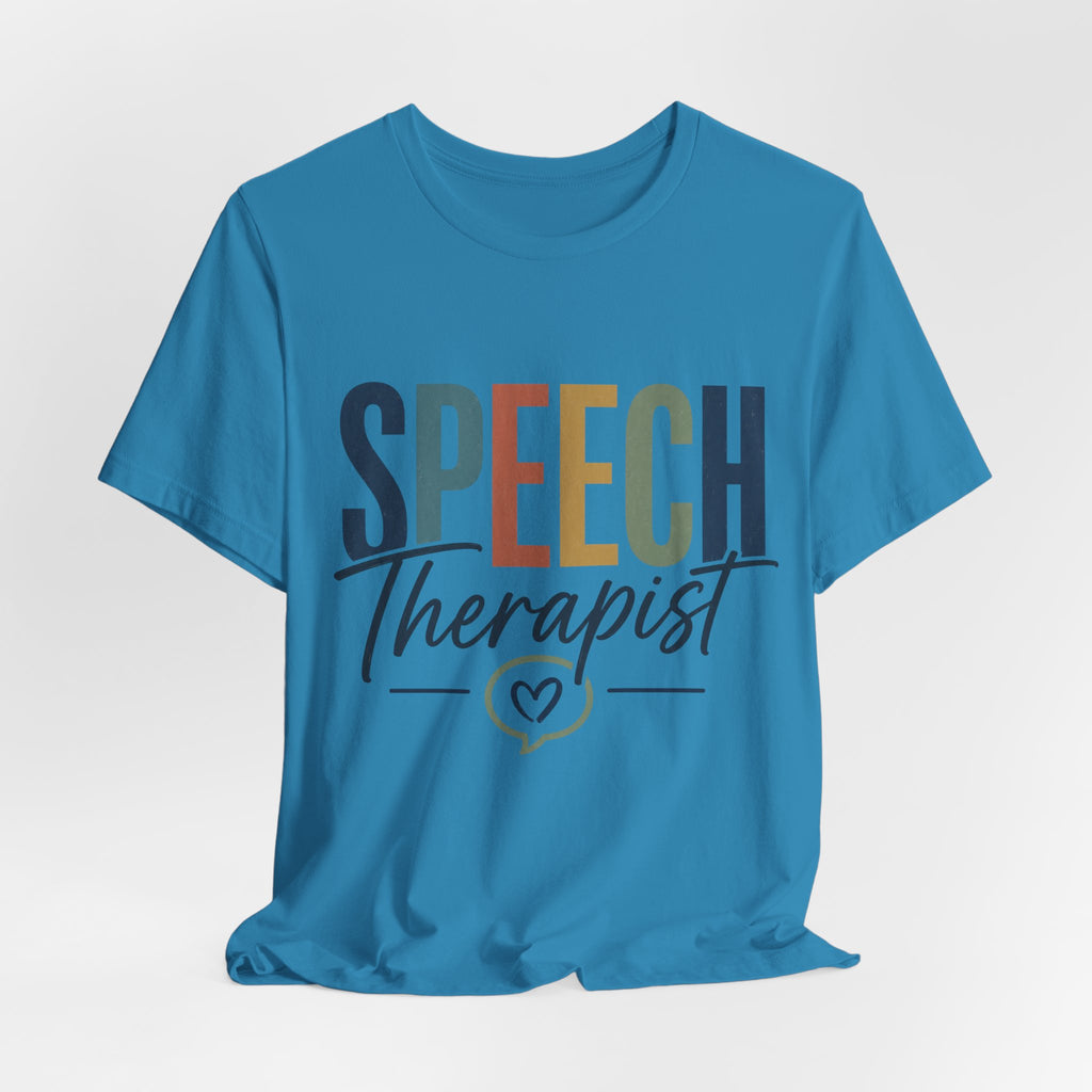 Speech Therapist Shirt | SLP T-Shirt | Heart Typography Graphic Tee | Speech Language Pathologist Gift | Therapist Appreciation Apparel