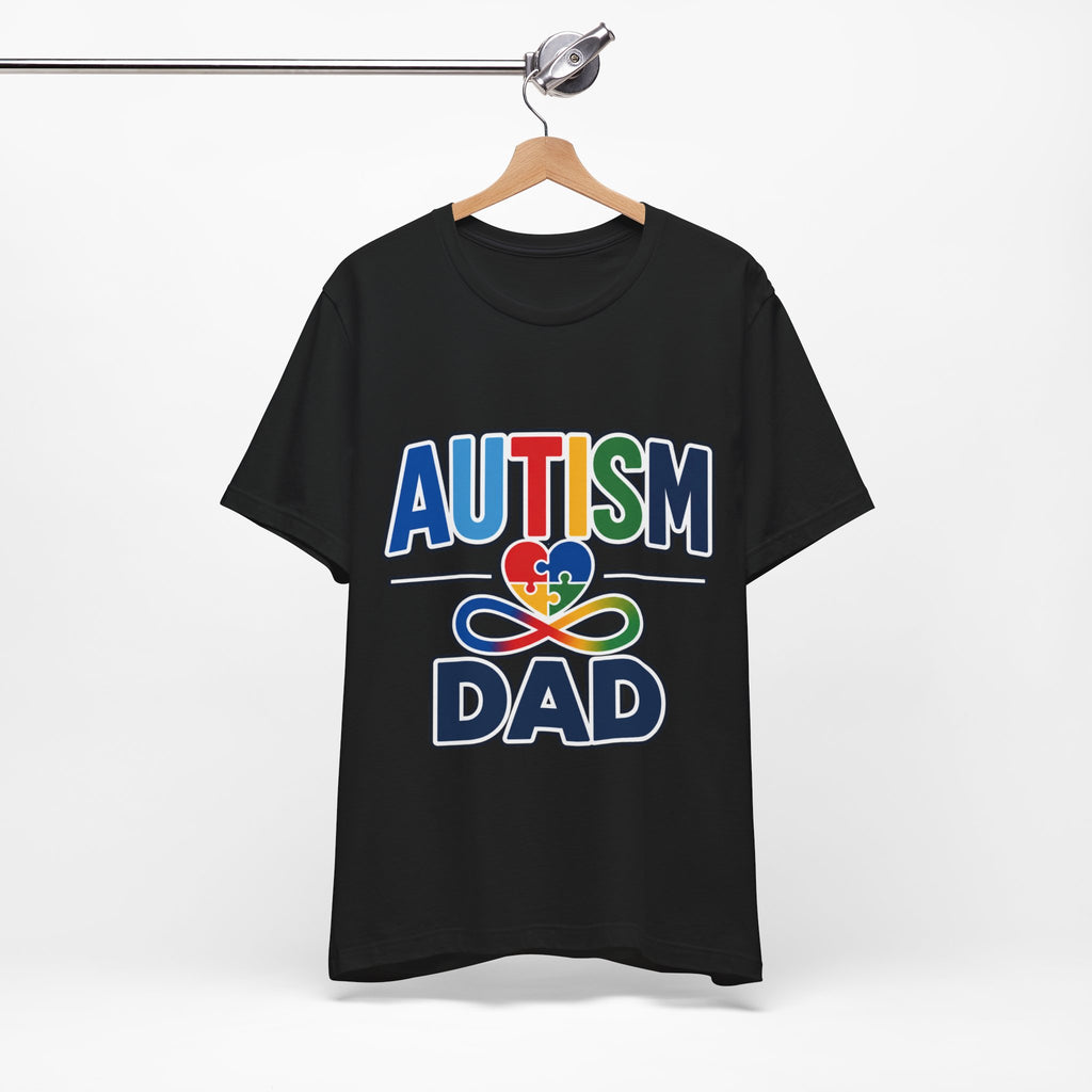 Autism Dad Shirt | Proud Autism Father T-Shirt | Colorful Puzzle Heart Infinity Design | Autism Awareness Gift for Dad | Autism Acceptance Tee