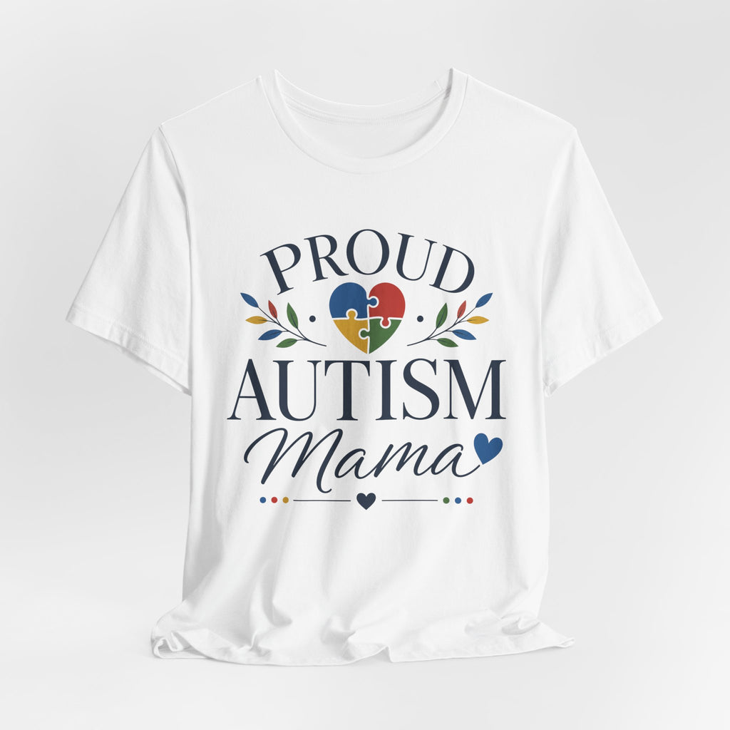 Proud Autism Mama T-Shirt | Puzzle Heart Mom Tee