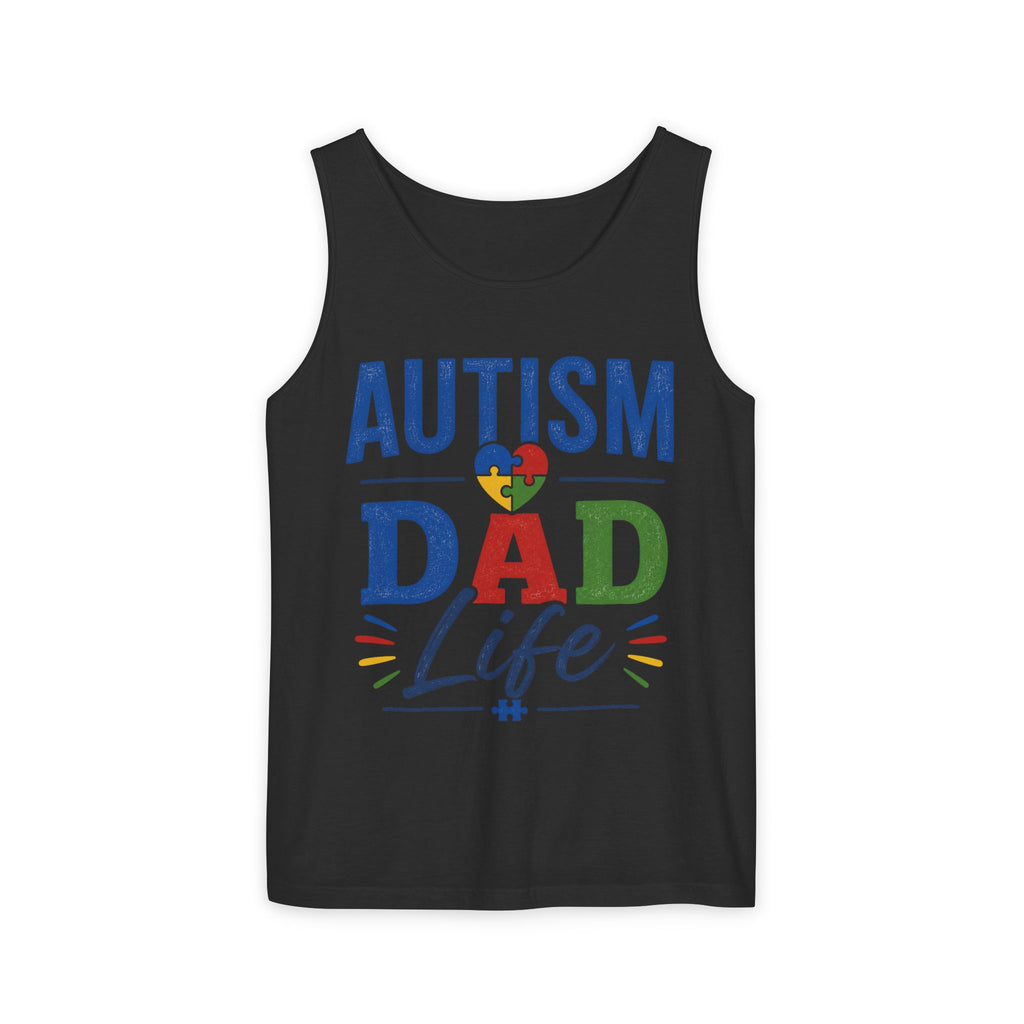 Autism Dad Life Tank Top | Awareness Puzzle Heart, Father Support