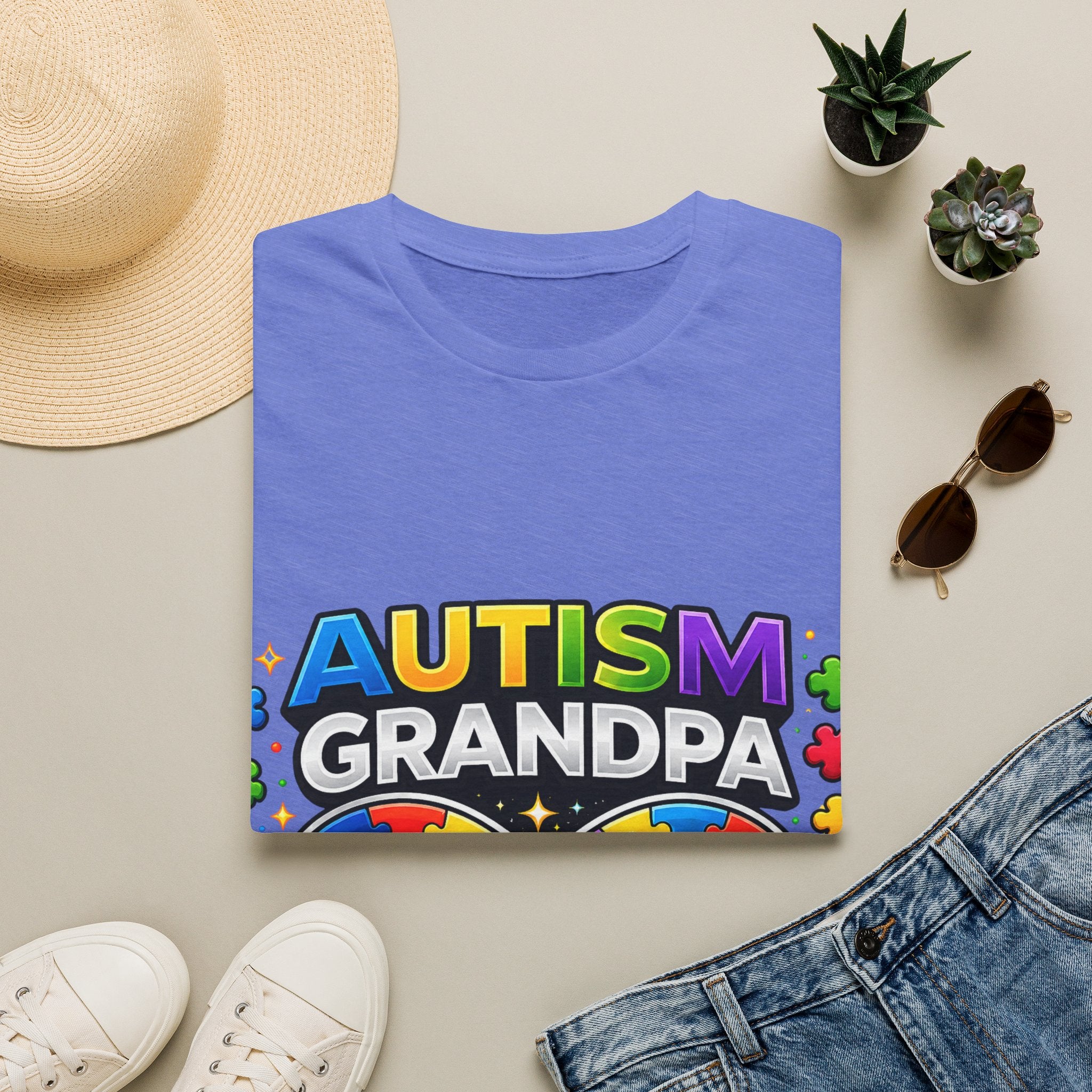 Autism Grandpa Shirt | Proud Autism Grandpa Tee | Puzzle Ribbon Infinity T-Shirt | Autism Awareness Gift for Grandpa