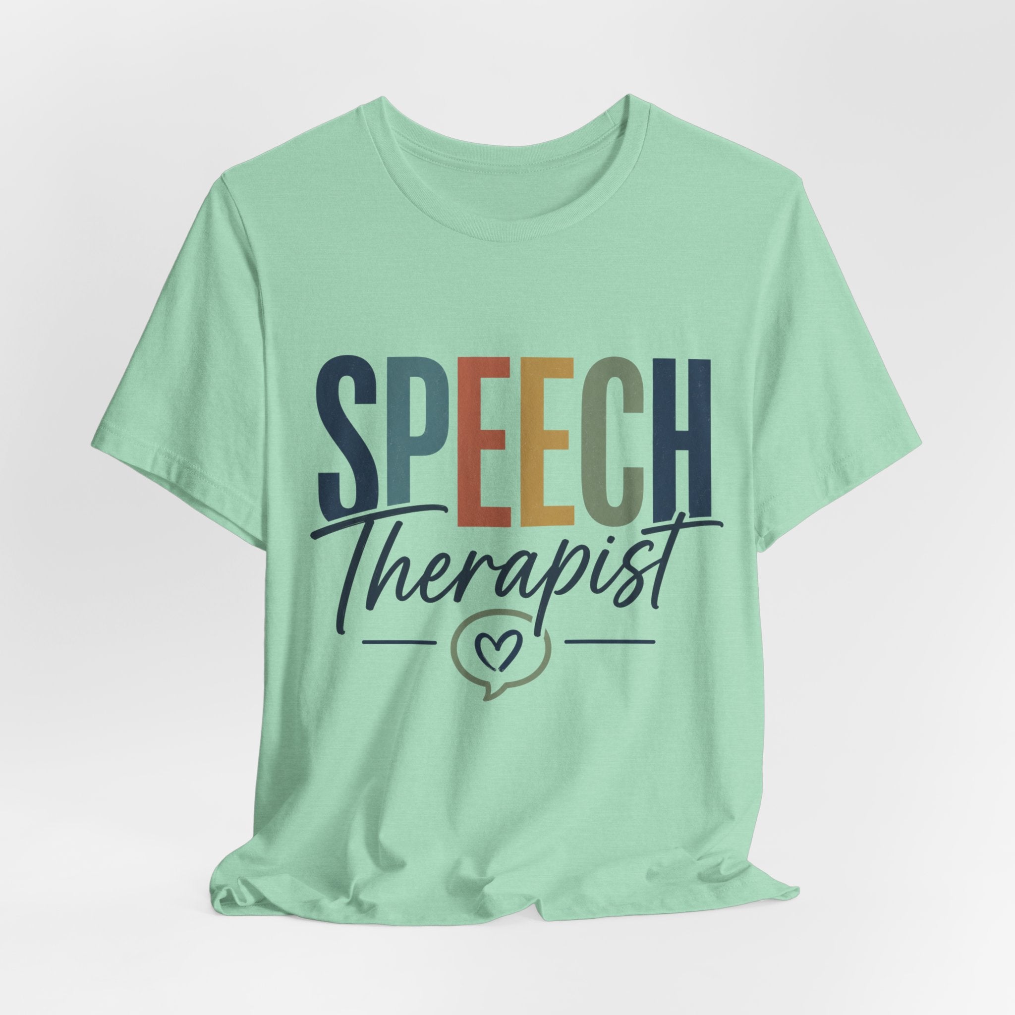 Speech Therapist Shirt | SLP T-Shirt | Heart Typography Graphic Tee | Speech Language Pathologist Gift | Therapist Appreciation Apparel