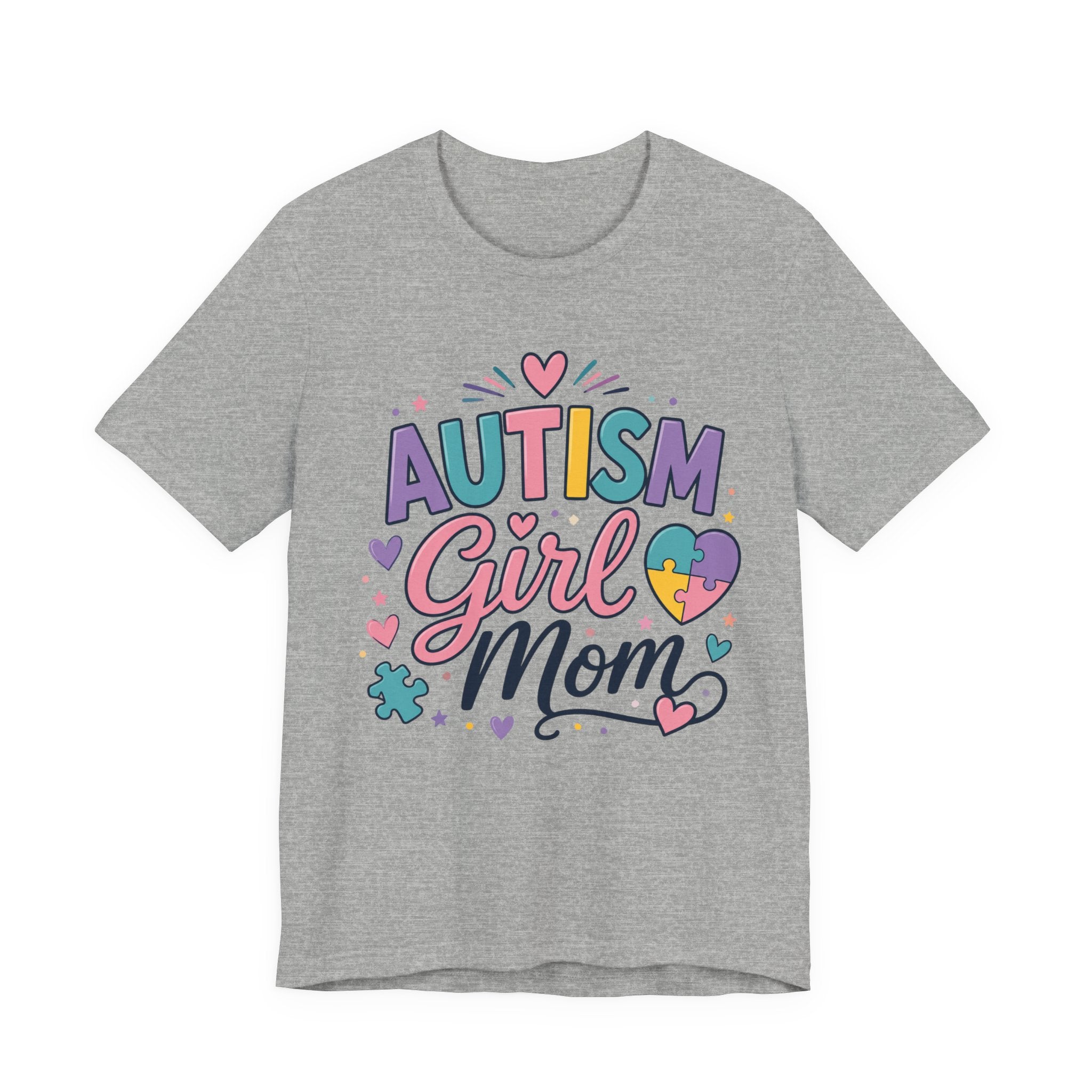Autism Girl Mom T-Shirt | Puzzle Heart Mom Tee, Neurodiversity Support