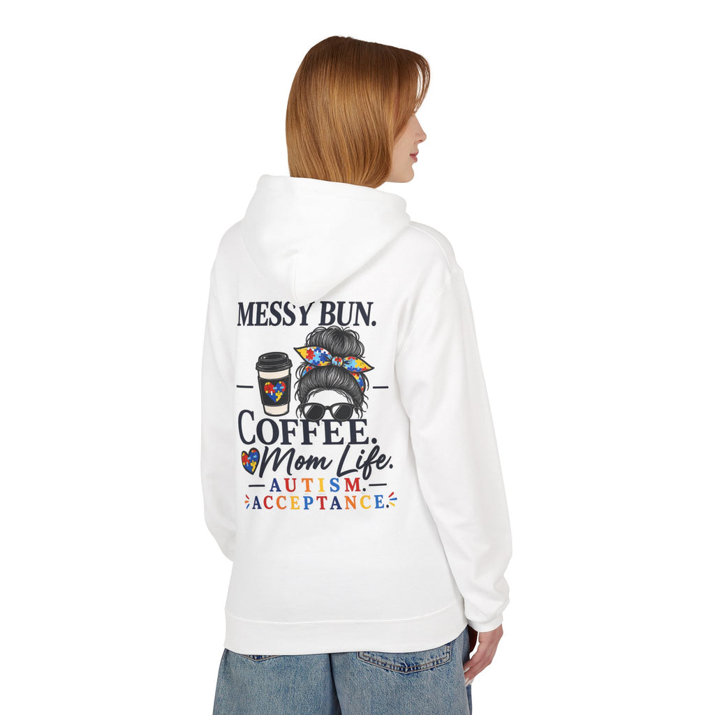Autism Mom Hoodie Messy Bun Coffee Mom Life Sweatshirt Autism Acceptance Hoodie Special Needs Mom Gift Neurodiversity