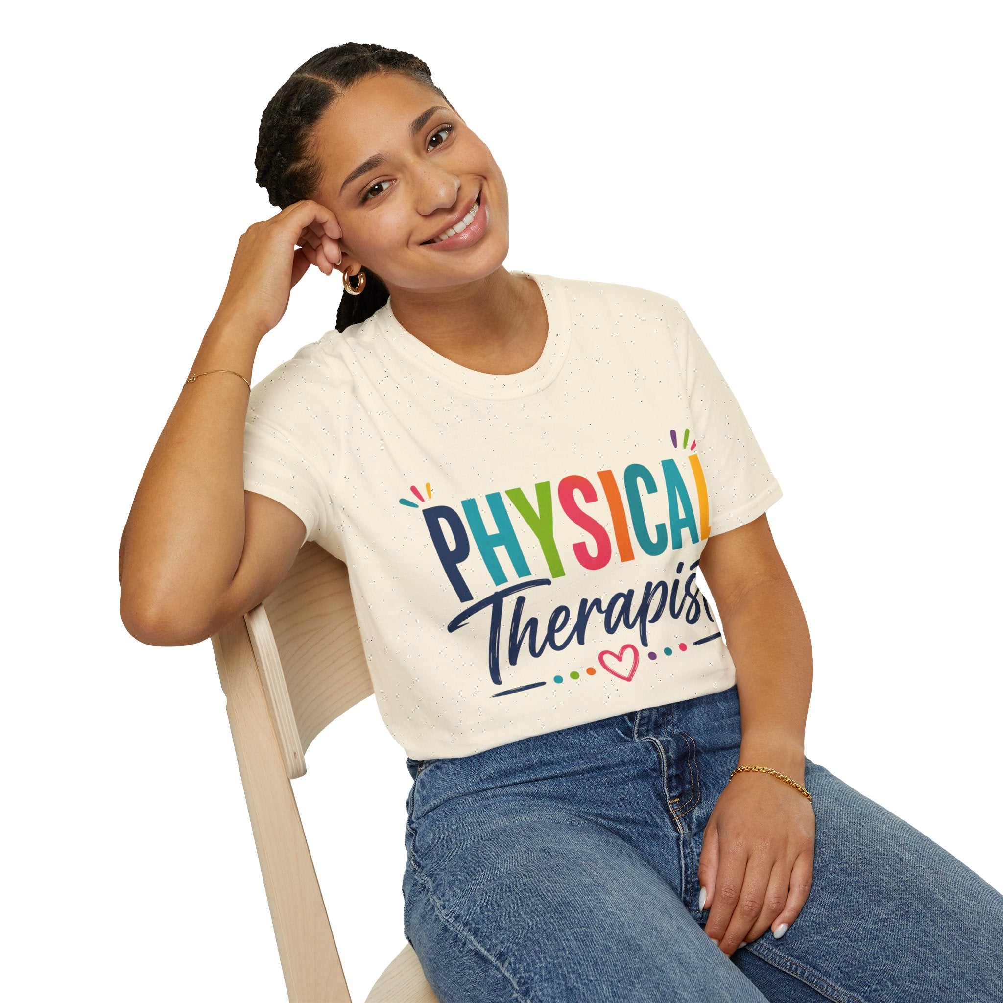 Physical Therapist Shirt | Colorful Typography Heart T-Shirt | Physical Therapy Gift | Healthcare Professional Apparel | Therapist Shirt