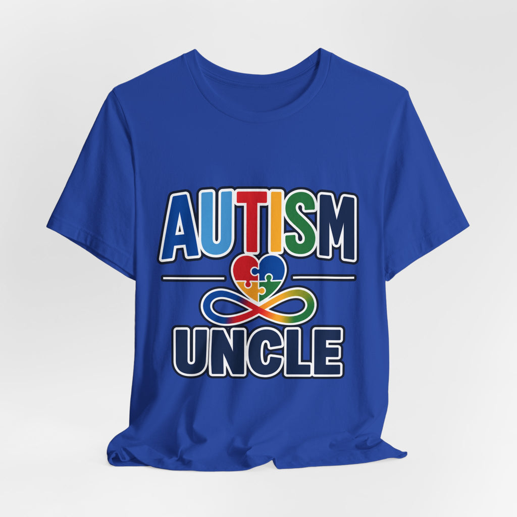 Autism Uncle Shirt | Proud Autism Uncle T-Shirt | Colorful Puzzle Ribbon Infinity Design | Autism Awareness & Acceptance Gift | Special Needs Family Apparel