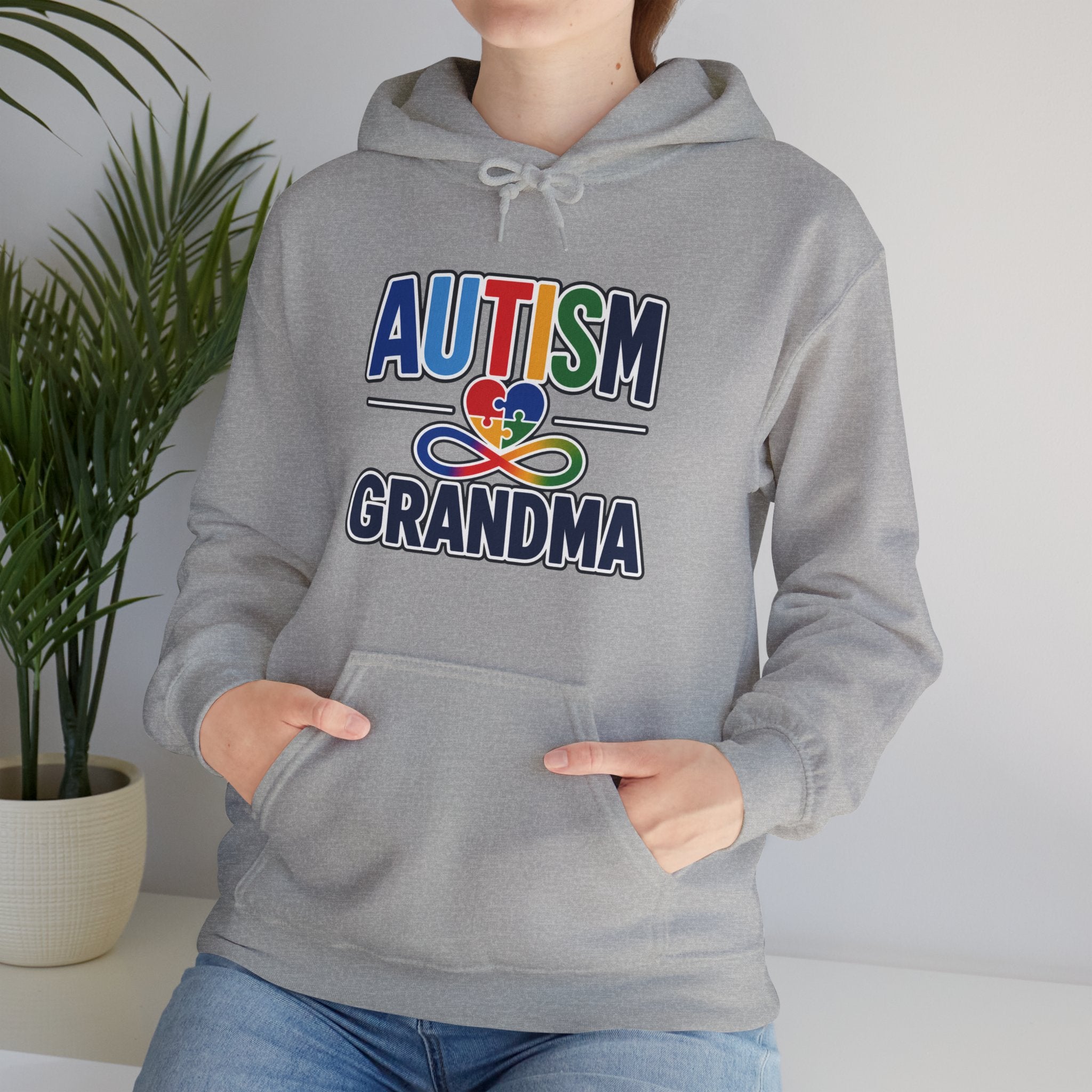 Autism Grandma Hoodie | Puzzle Heart Infinity Sweatshirt | Proud Autism Grandma Gift | Autism Awareness & Acceptance Hoodie