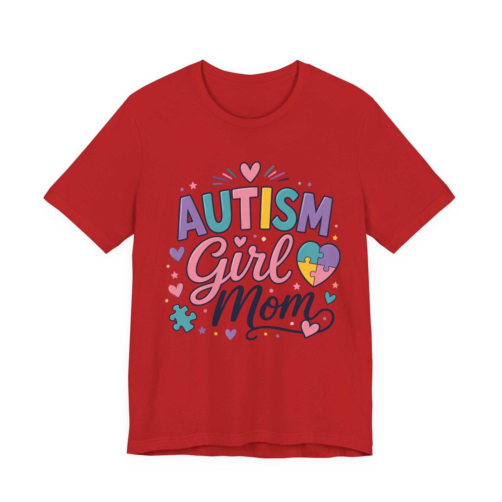 Autism Girl Mom T-Shirt | Puzzle Heart Mom Tee, Neurodiversity Support