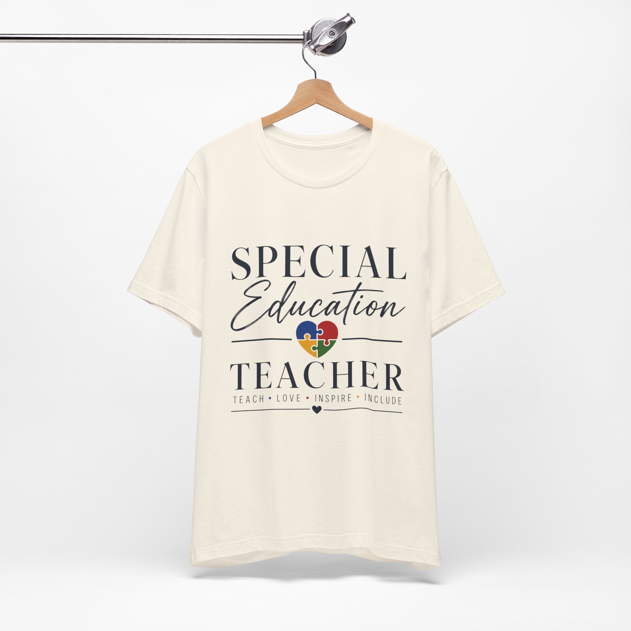 Special Education Teacher Shirt | Teach Love Inspire T-Shirt | Puzzle Heart Graphic Tee | Autism Acceptance Gift | Inclusive Teacher