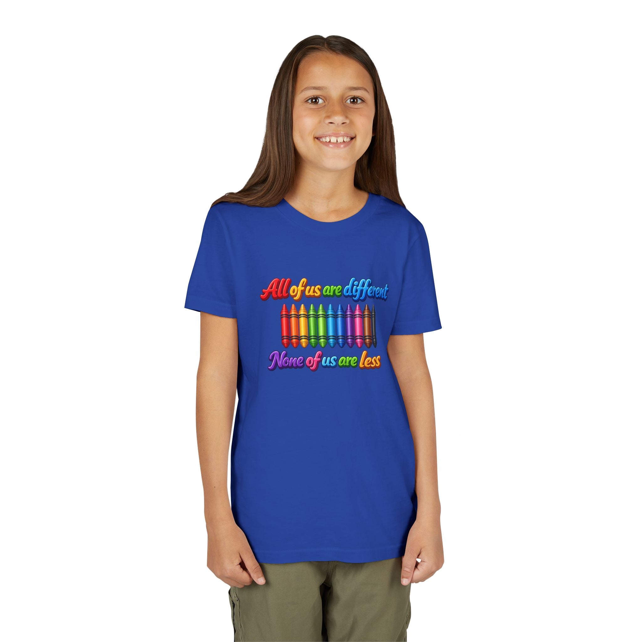 All Of Us Are Different None Of Us Are Less Youth Shirt Inclusion Kids Diversity Tee