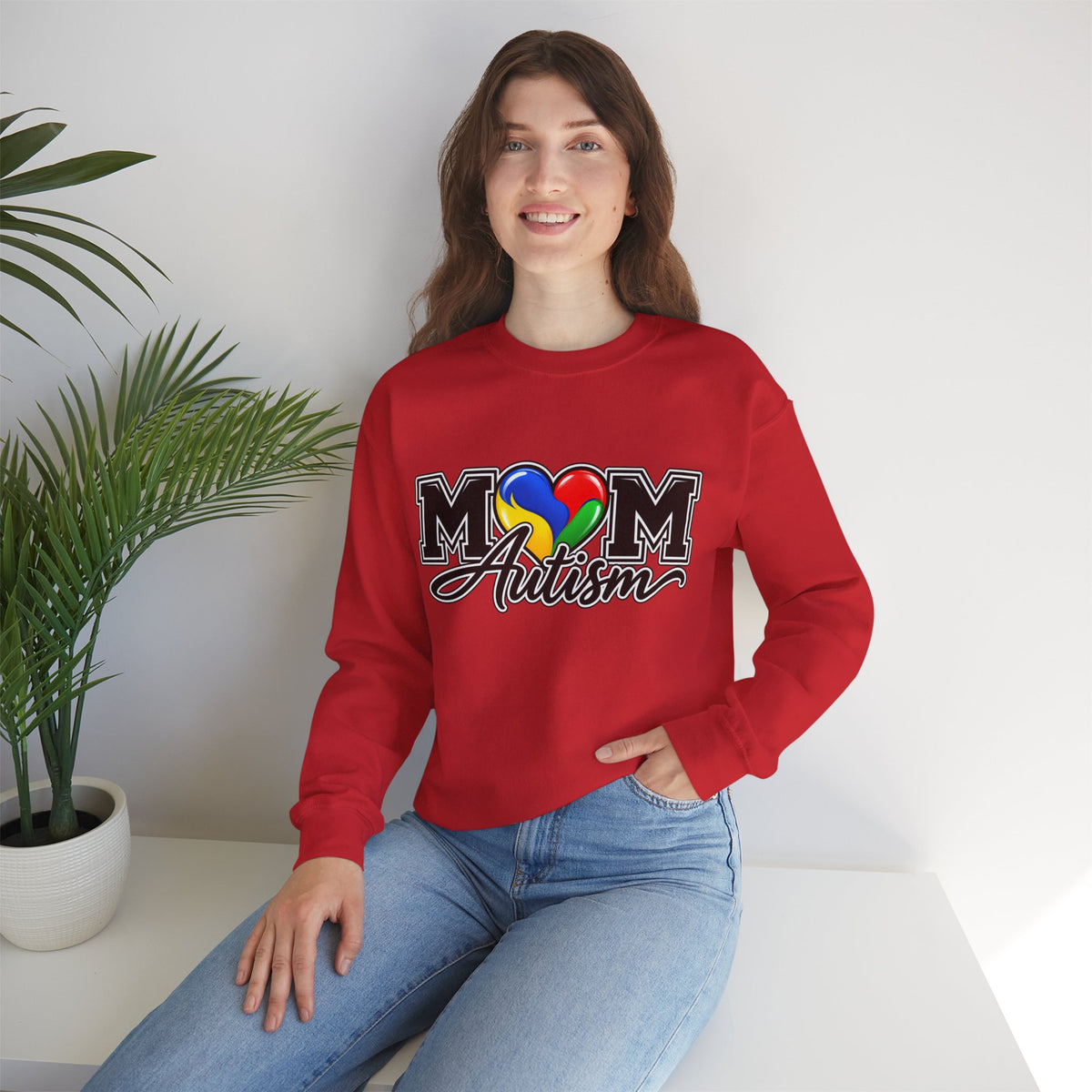 Mom Autism Crewneck, Puzzle Heart Awareness Sweatshirt, Autism Mom Gift Hoodie, Autism Acceptance Family Apparel