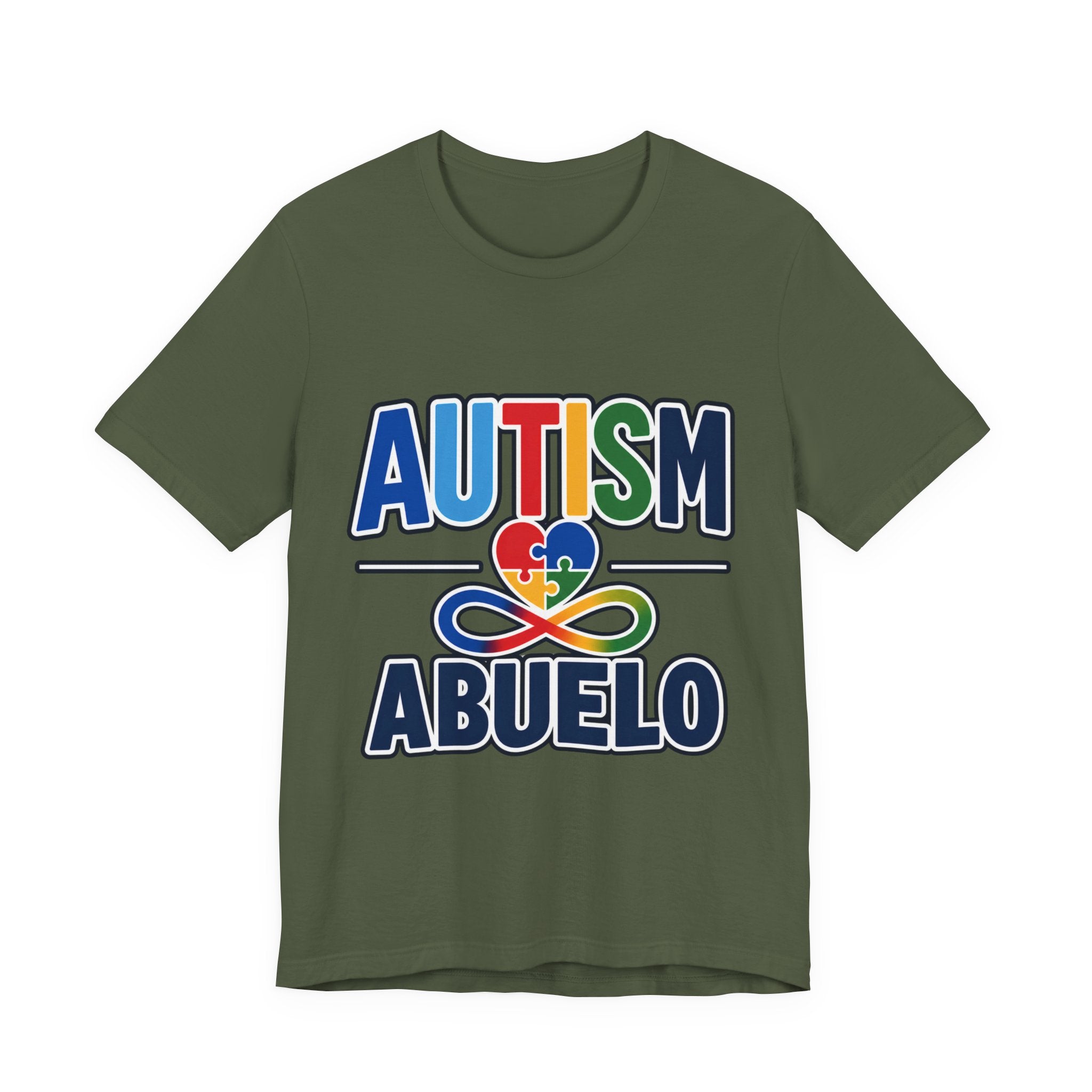 Autism Abuelo Shirt | Proud Autism Grandpa T-Shirt | Spanish Grandpa Puzzle Heart Infinity Design | Autism Awareness & Acceptance Gift