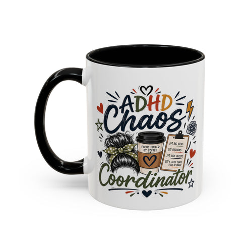 ADHD Chaos Coordinator Mug | Funny ADHD Coffee Mug | Mental Health Awareness Cup | Ceramic Coffee Mug for Moms, Teachers & ADHD Lovers