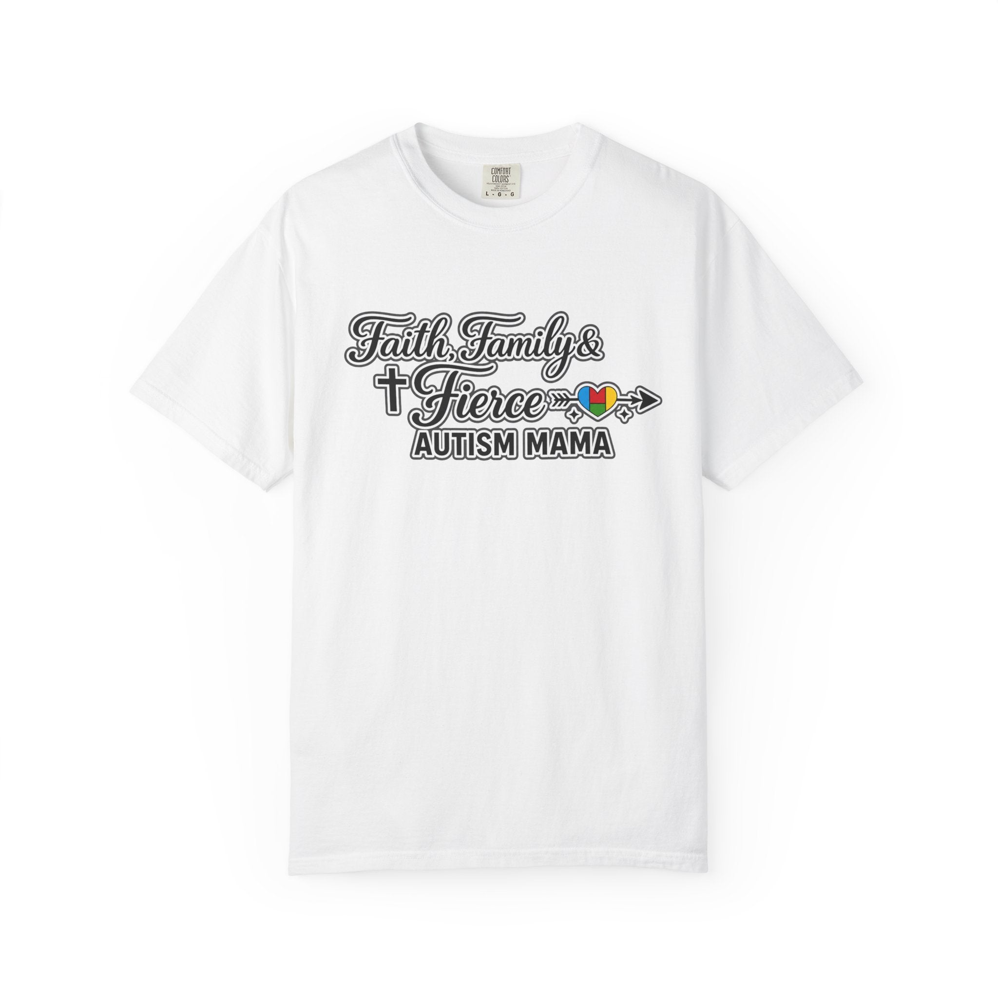 Faith Family Fierce Autism Mama Shirt, Autism Mom T-Shirt, Christian Autism Mom Gift, Fierce Mama Tee, Special Needs Mom Shirt