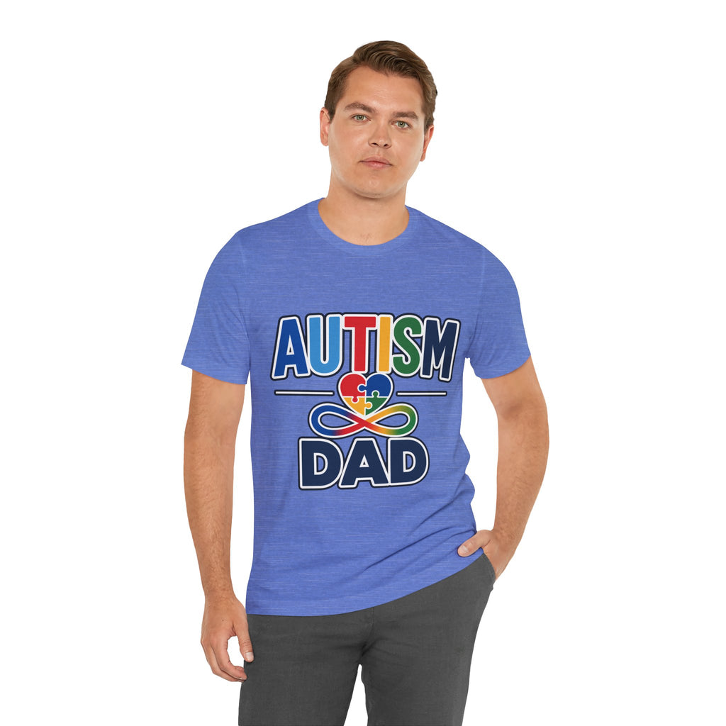 Autism Dad Shirt | Proud Autism Father T-Shirt | Colorful Puzzle Heart Infinity Design | Autism Awareness Gift for Dad | Autism Acceptance Tee