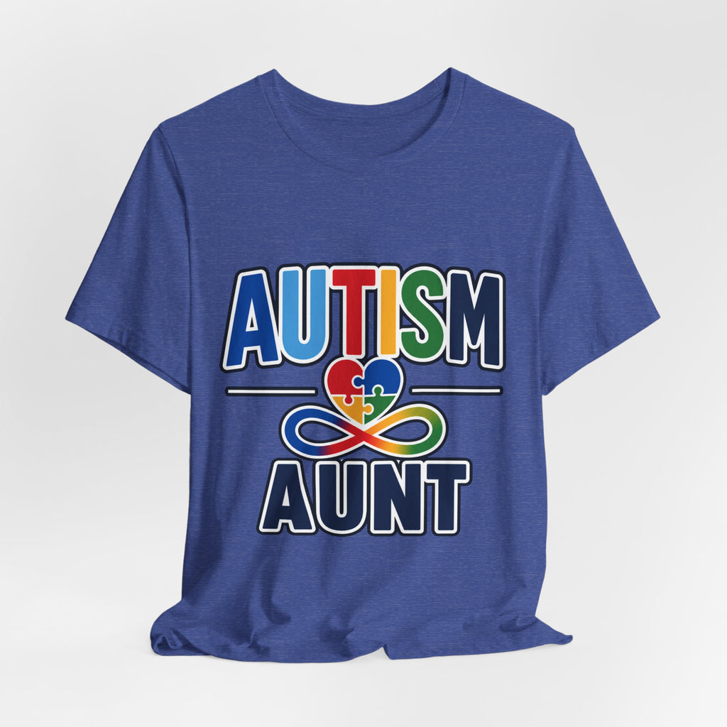 Autism Aunt Shirt | Colorful Puzzle Heart Tee | Autism Acceptance Gift for Aunt | Neurodiversity Awareness T-Shirt | Family Apparel