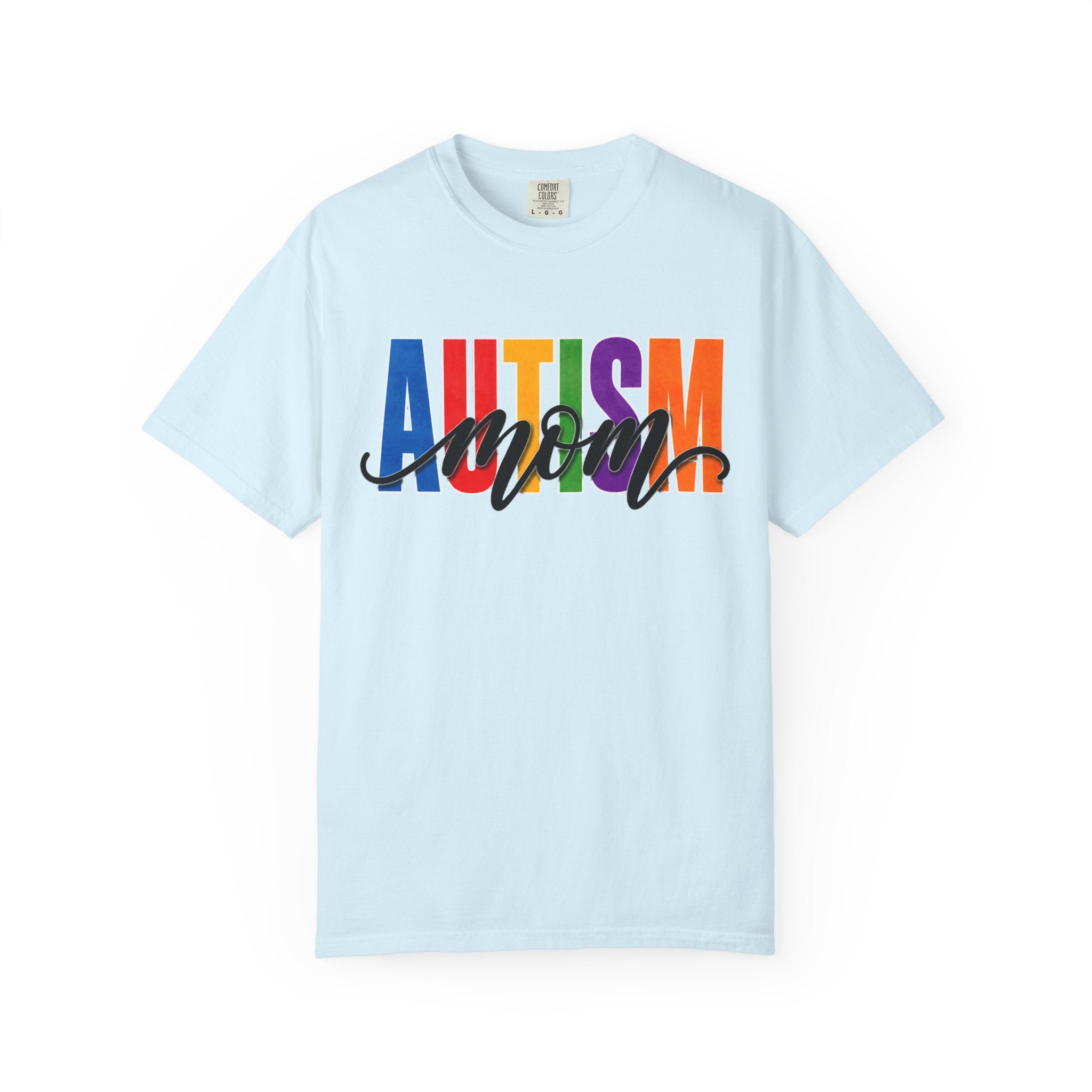 Autism Mom Shirt Autism Mom T Shirt Rainbow Block Letter Tee Script Mom Graphic Autism Awareness Autism Acceptance Gift for Mom