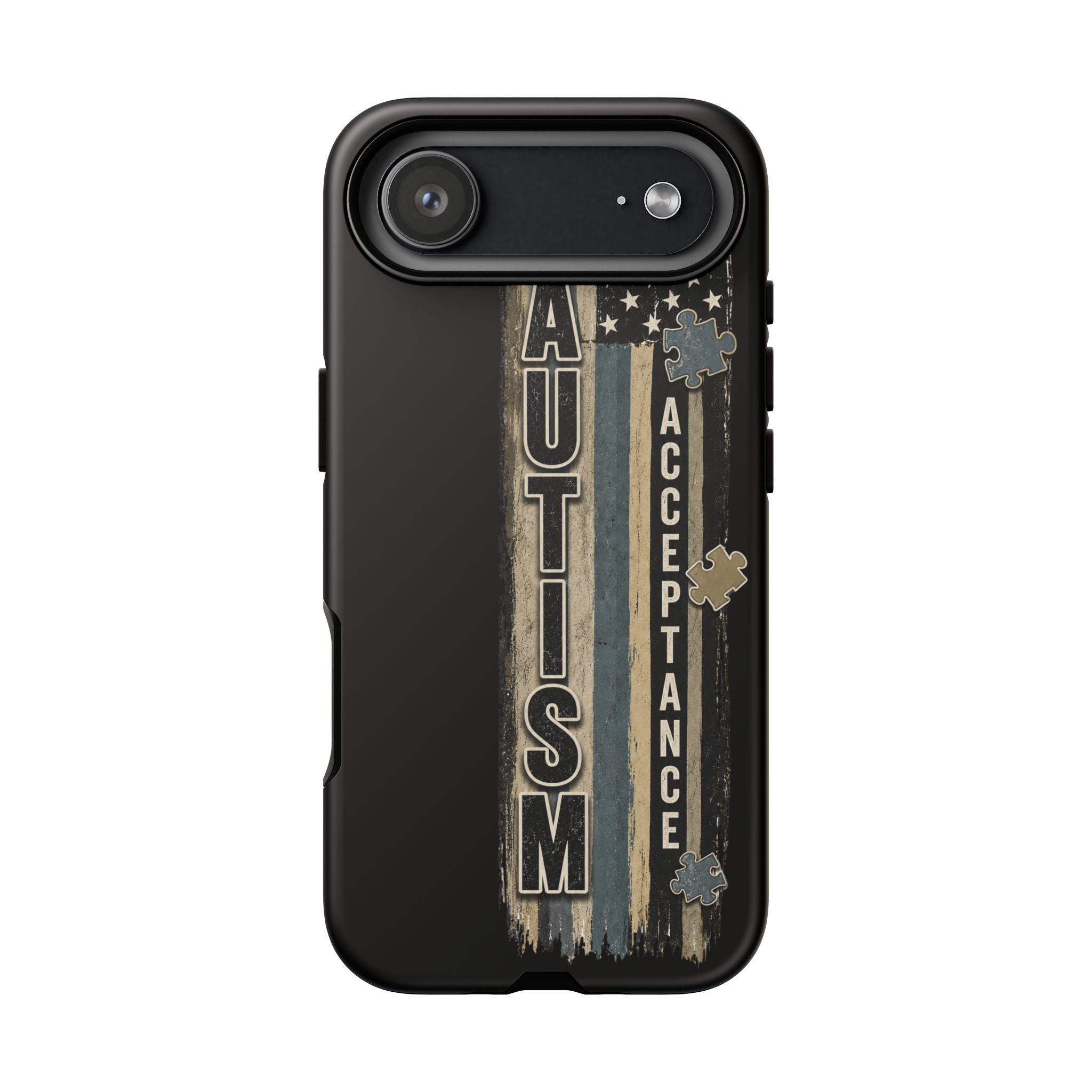 Autism Acceptance Phone Case Puzzle Piece Flag iPhone Samsung Tough Case Autism Awareness Neurodiversity Gift Special Needs Case