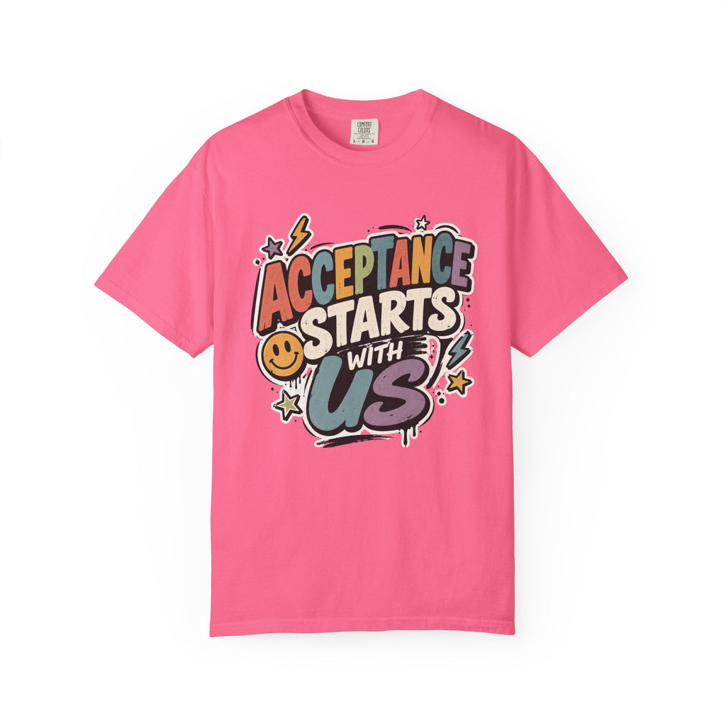 Acceptance Starts With Us T-shirt | Positive Message Graphic Tee