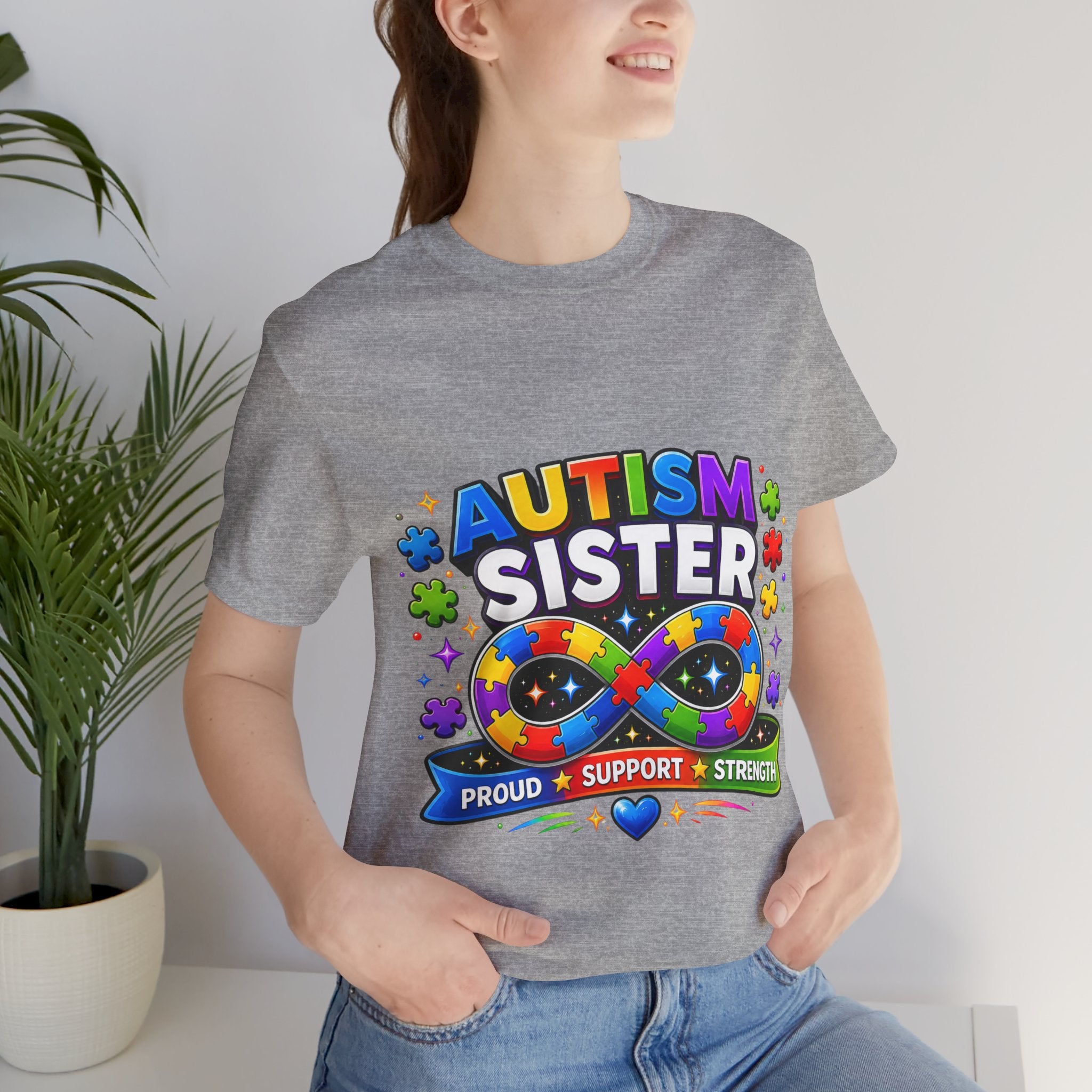 Autism Sister Tee | Puzzle Infinity Support Strength Shirt