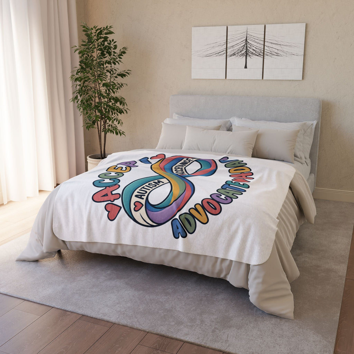 Autism Acceptance Infinity Sherpa Blanket, Advocate Adapt Throw, Autism Awareness Gift  Neurodiversity Blanket Autism Family Gift