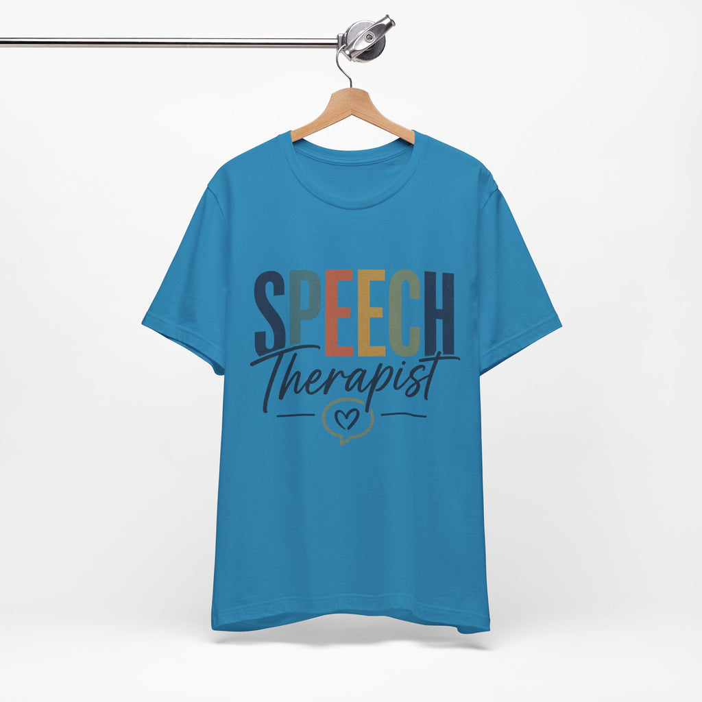Speech Therapist Shirt | SLP T-Shirt | Heart Typography Graphic Tee | Speech Language Pathologist Gift | Therapist Appreciation Apparel