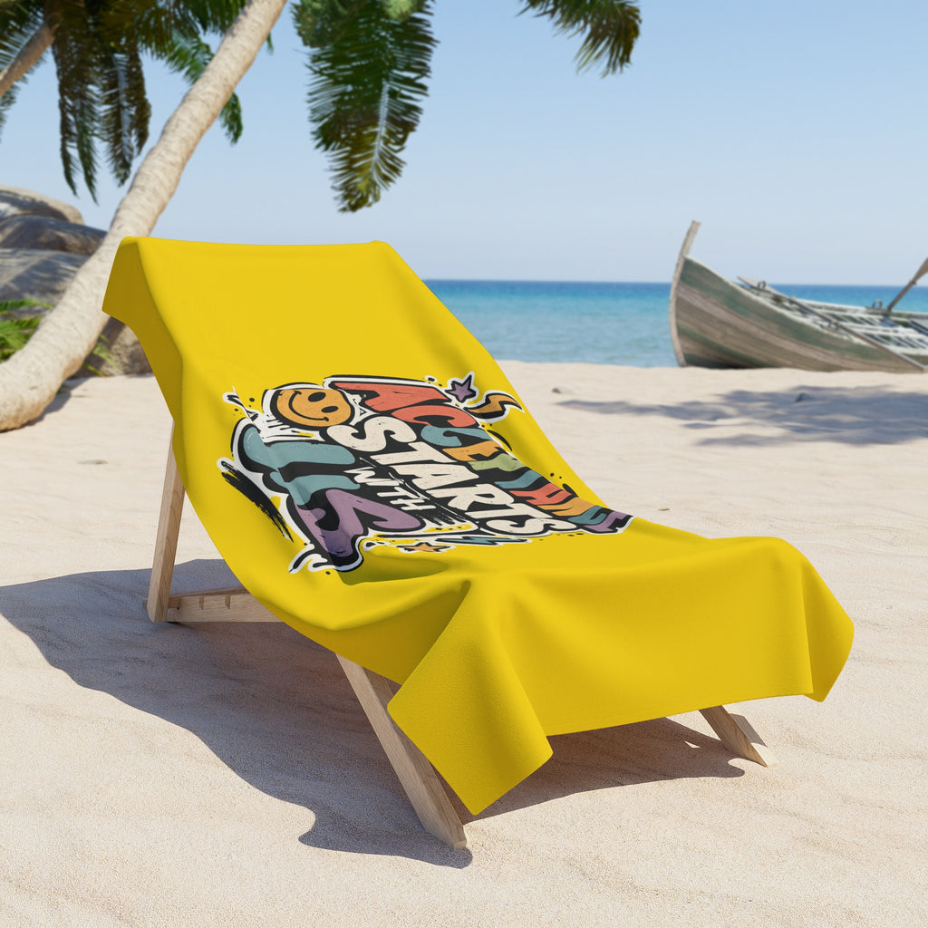 Autism Acceptance Beach Towel | Puzzle Heart Autism Awareness Beach Towel, Neurodiversity Inclusion Advocate Gift