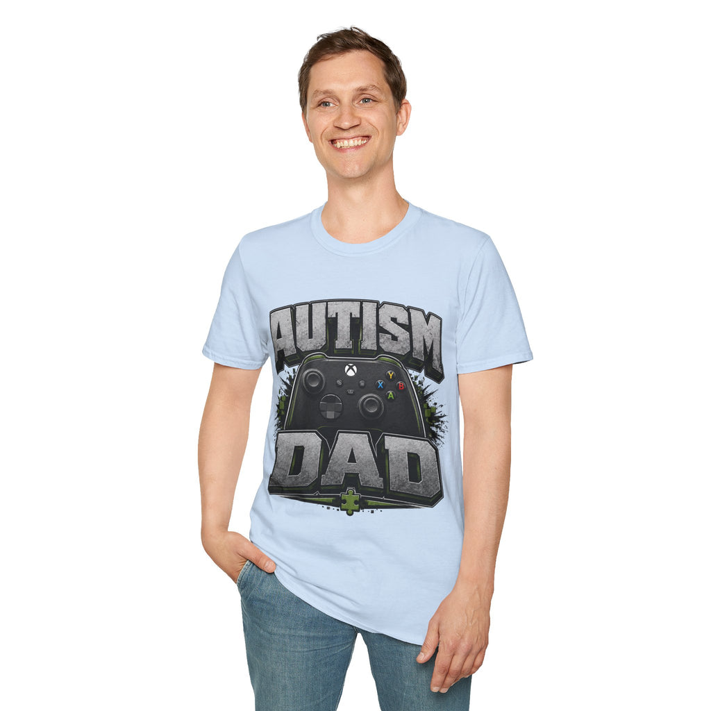 Autism Dad T-Shirt | Video Game Controller Awareness Tee