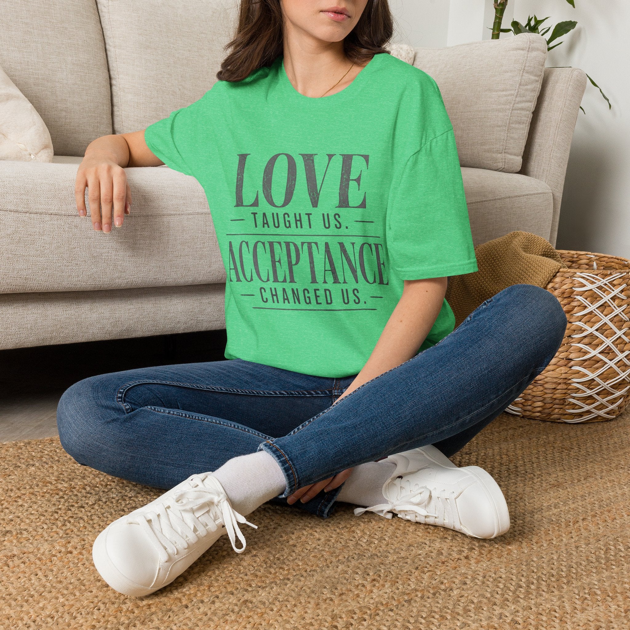 Love Taught Us Acceptance T-Shirt | Inspirational Typography Tee | Special Needs | Inclusion