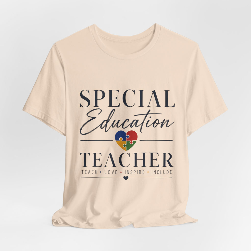 Special Education Teacher Shirt | Teach Love Inspire T-Shirt | Puzzle Heart Graphic Tee | Autism Acceptance Gift | Inclusive Teacher