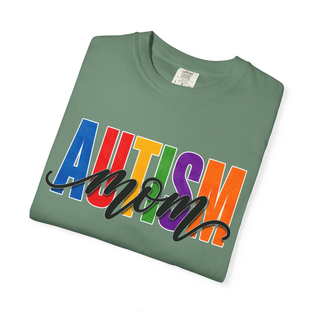 Autism Mom Shirt Autism Mom T Shirt Rainbow Block Letter Tee Script Mom Graphic Autism Awareness Autism Acceptance Gift for Mom