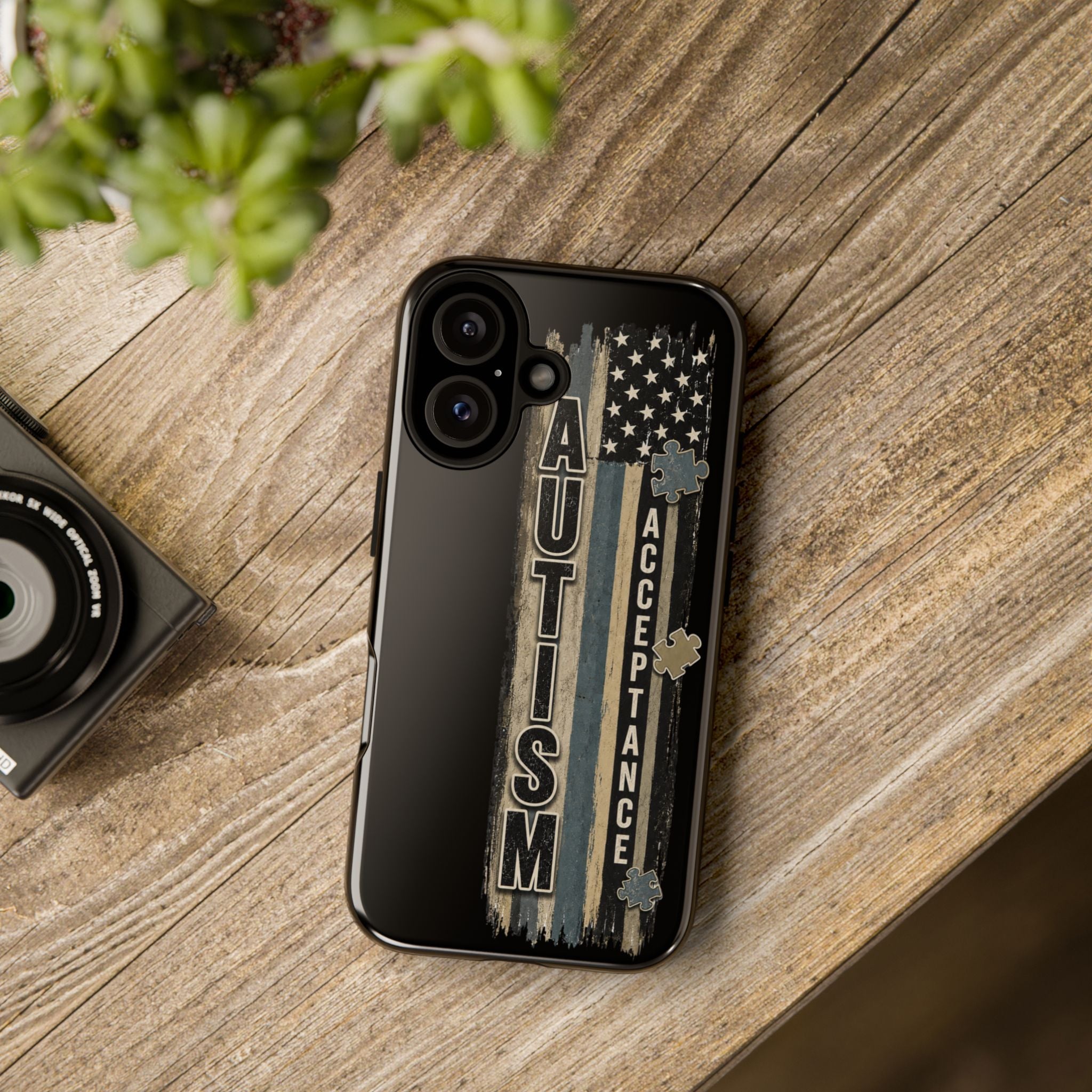 Autism Acceptance Phone Case Puzzle Piece Flag iPhone Samsung Tough Case Autism Awareness Neurodiversity Gift Special Needs Case