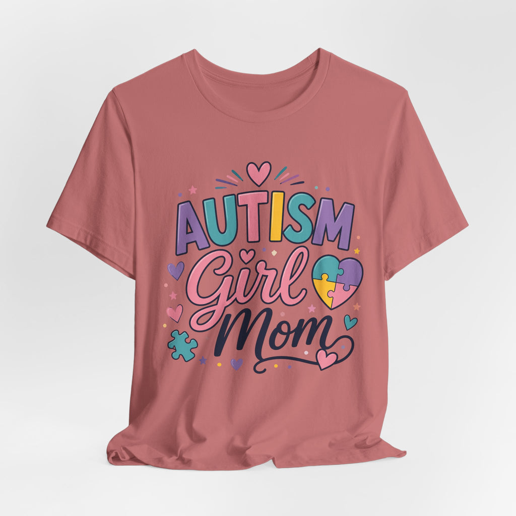 Autism Girl Mom T-Shirt | Puzzle Heart Mom Tee, Neurodiversity Support