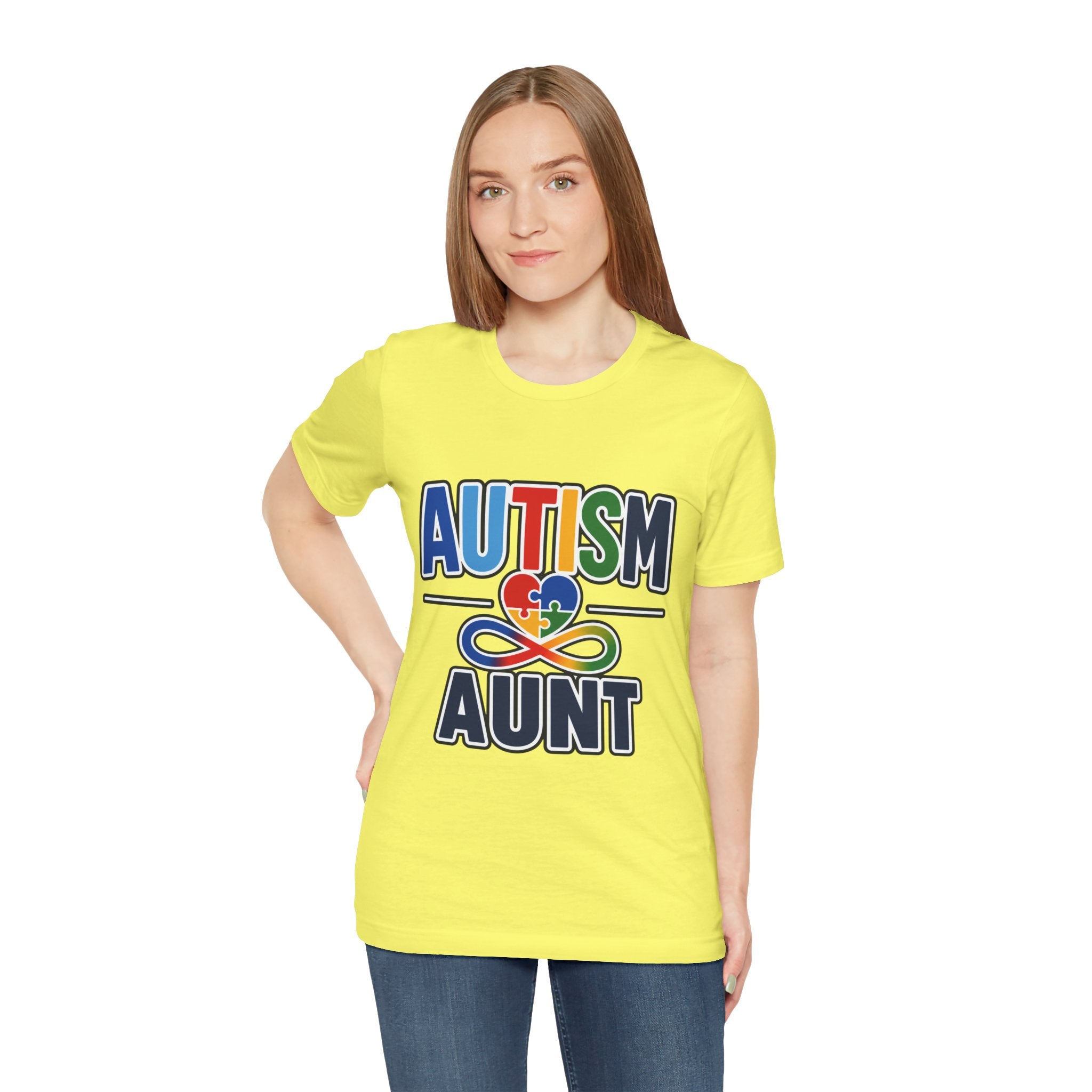 Autism Aunt Shirt | Colorful Puzzle Heart Tee | Autism Acceptance Gift for Aunt | Neurodiversity Awareness T-Shirt | Family Apparel