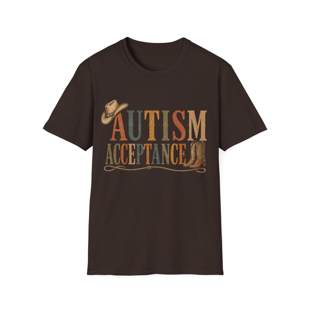 Autism Acceptance T-Shirt | Western Cowboy Hat Typography