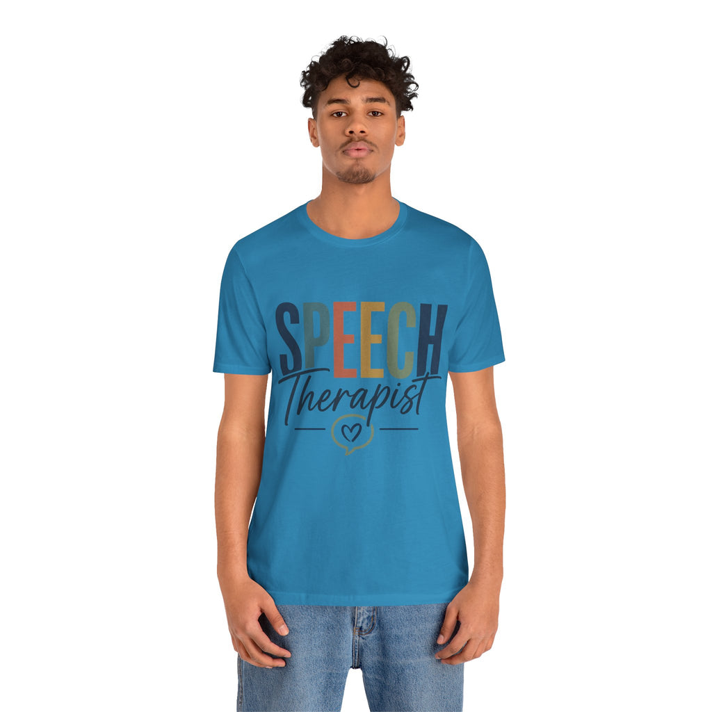 Speech Therapist Shirt | SLP T-Shirt | Heart Typography Graphic Tee | Speech Language Pathologist Gift | Therapist Appreciation Apparel