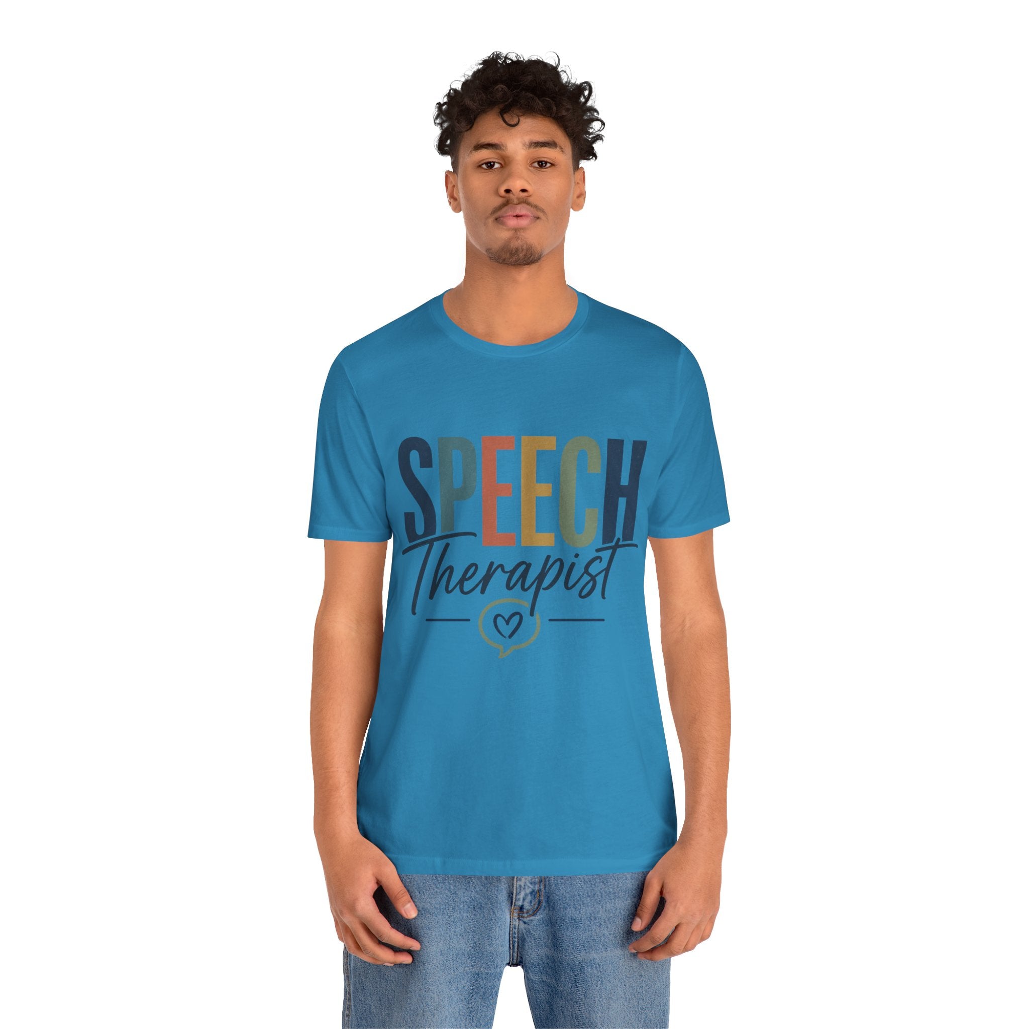 Speech Therapist Shirt | SLP T-Shirt | Heart Typography Graphic Tee | Speech Language Pathologist Gift | Therapist Appreciation Apparel