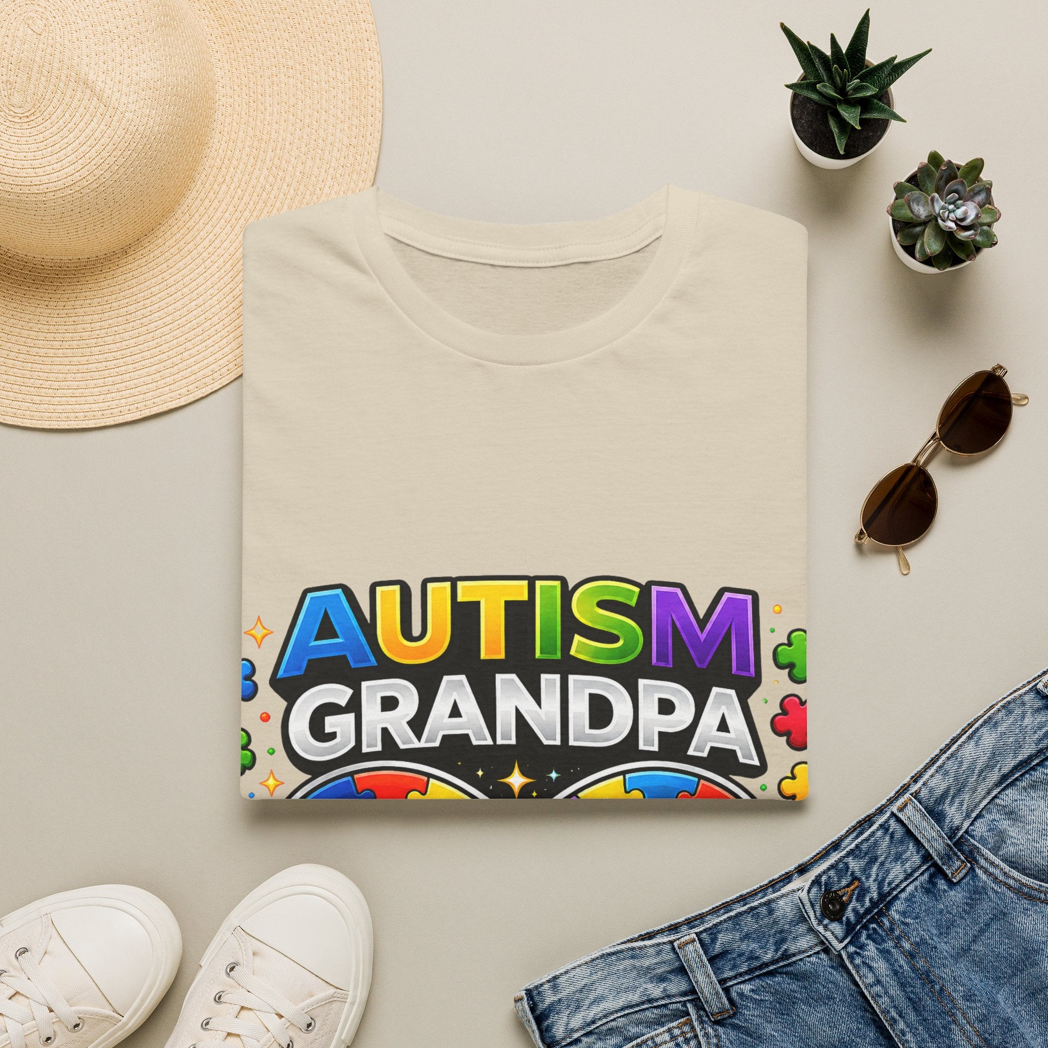 Autism Grandpa Shirt | Proud Autism Grandpa Tee | Puzzle Ribbon Infinity T-Shirt | Autism Awareness Gift for Grandpa