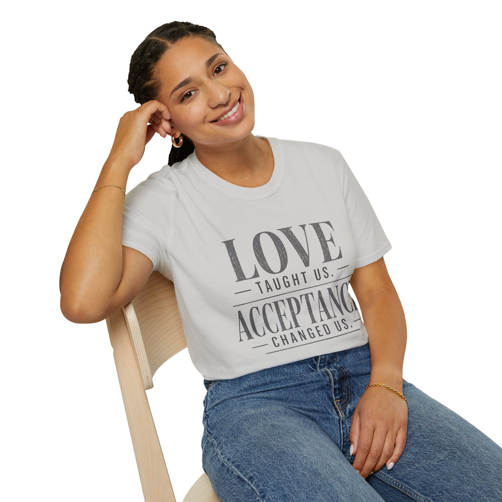 Love Taught Us Acceptance T-Shirt | Inspirational Typography Tee | Special Needs | Inclusion