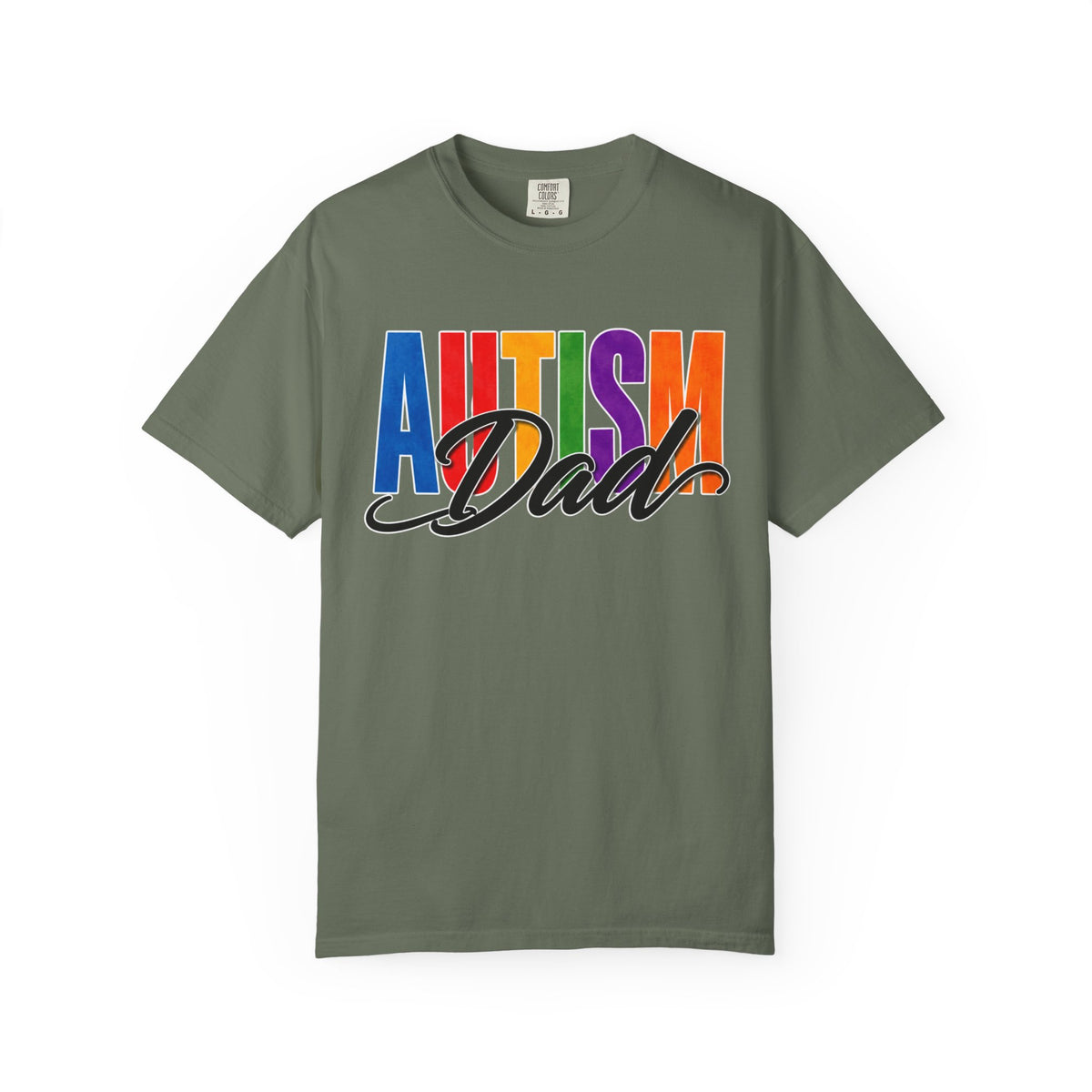 Autism Dad Shirt Autism Dad T Shirt Proud Autism Father Rainbow Block Letter Tee Autism Awareness Autism Acceptance Gift for Dad