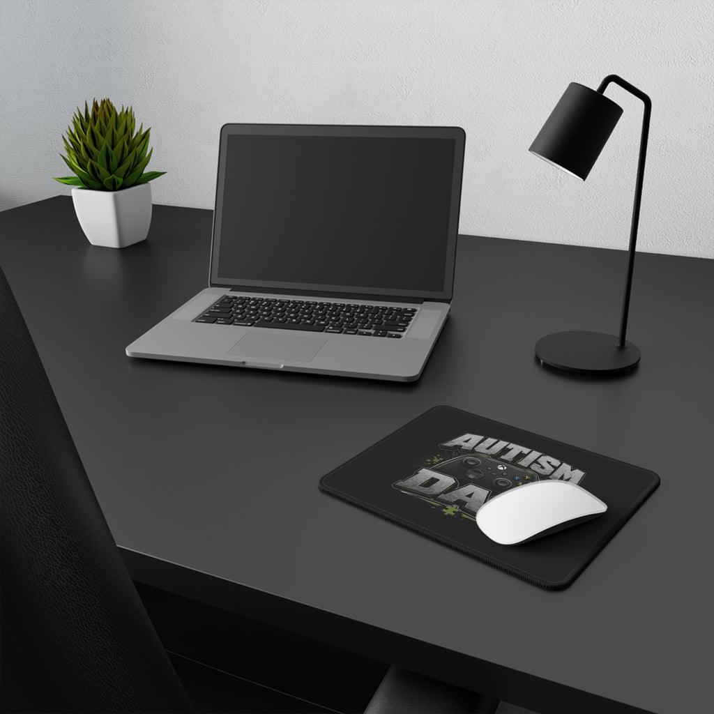 Autism Dad Gaming Mouse Pad | Non-Slip Controller Puzzle Piece Desk Mat | Autism Awareness Gift for Gamers