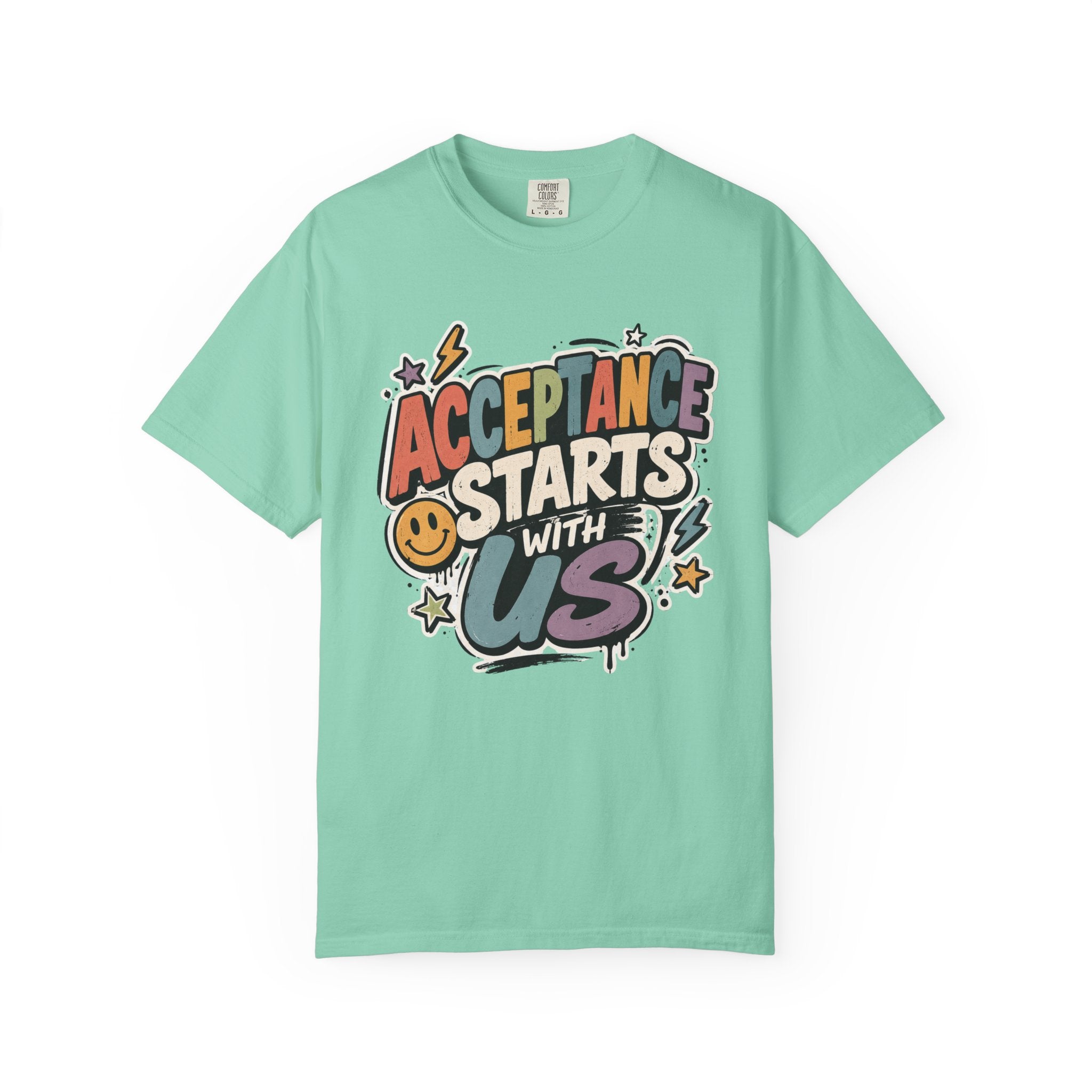Acceptance Starts With Us T-Shirt, Positive Message Graphic Tee, Autism Acceptance Shirt, Inclusion Advocate Gift, Special Ed Teacher
