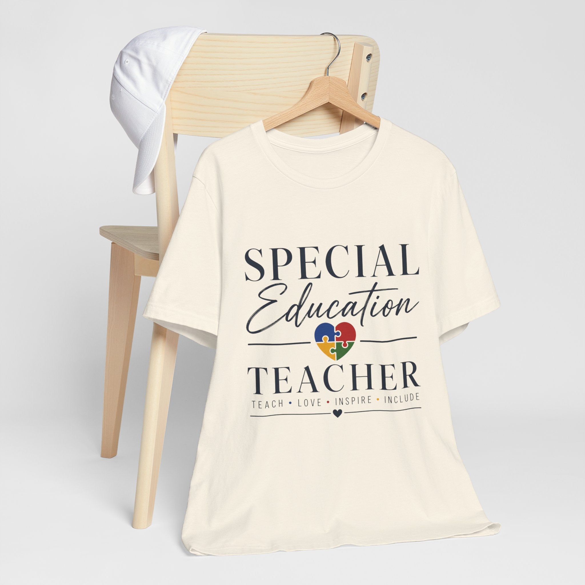 Special Education Teacher Shirt | Teach Love Inspire T-Shirt | Puzzle Heart Graphic Tee | Autism Acceptance Gift | Inclusive Teacher