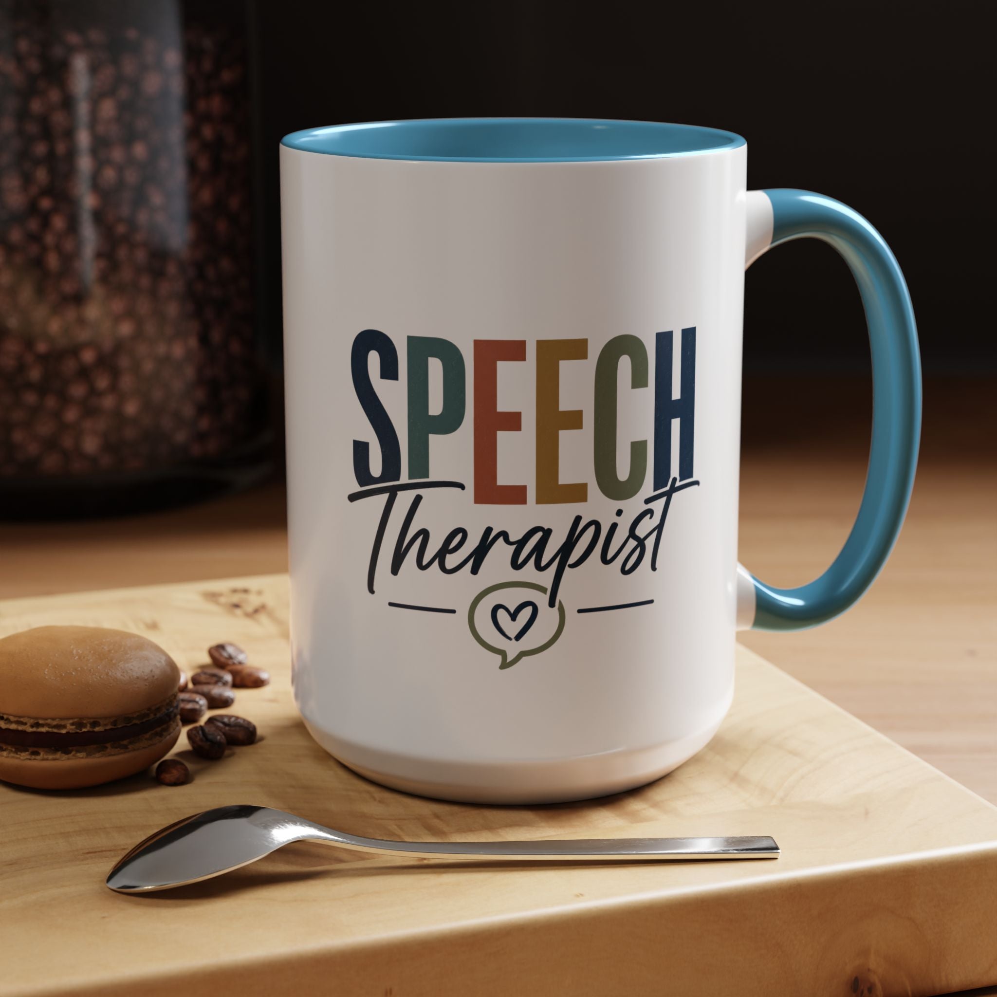 Speech Therapist Coffee Mug | Colorful Lettering Accent Mug