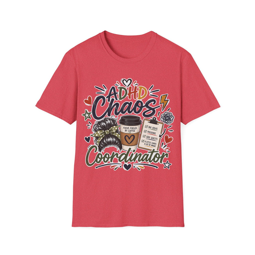 ADHD Chaos Coordinator Shirt | Funny ADHD T-Shirt | ADHD Awareness Graphic Shirt | Mental Health Gift | Coffee & Chaos Apparel