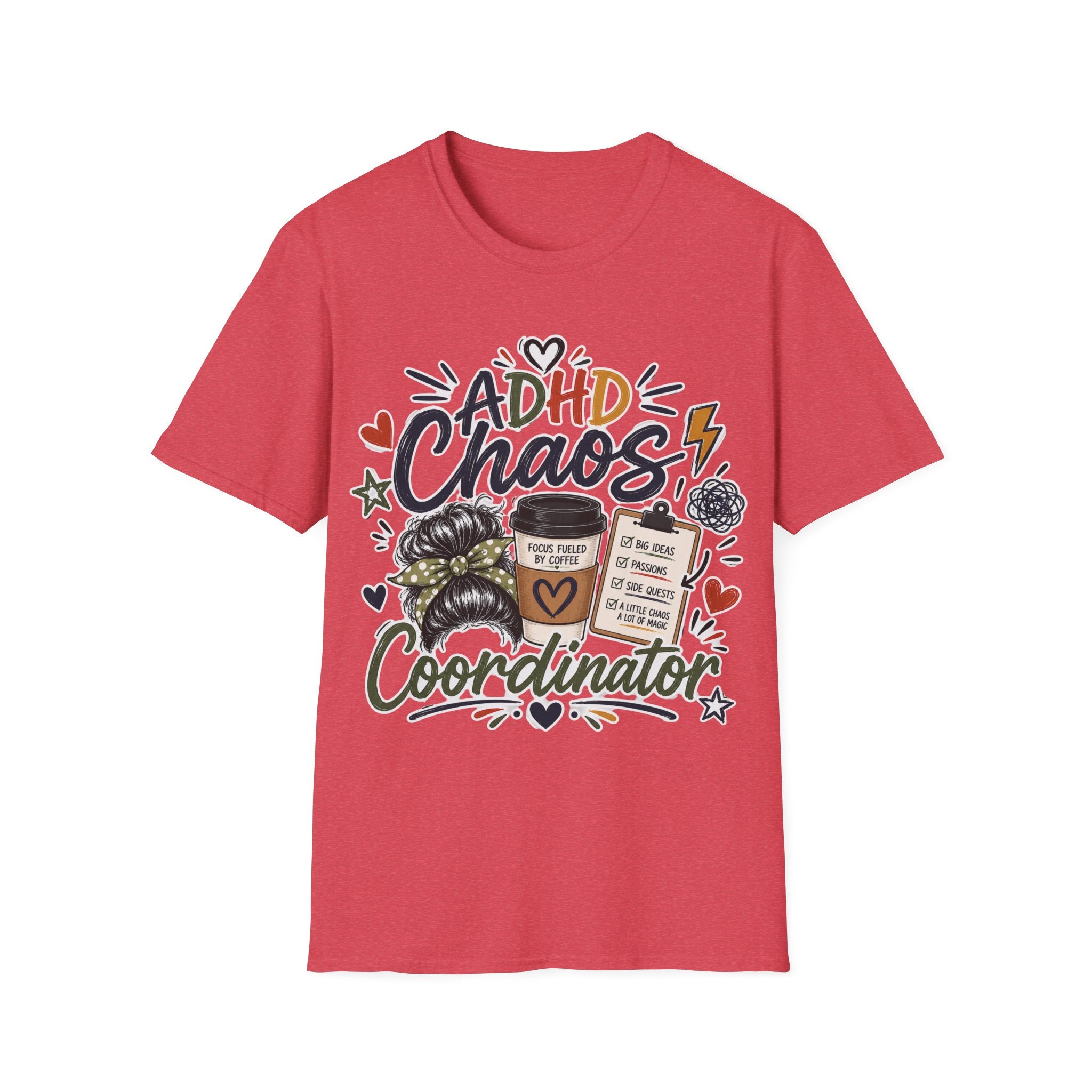 ADHD Chaos Coordinator Shirt | Funny ADHD T-Shirt | ADHD Awareness Graphic Shirt | Mental Health Gift | Coffee & Chaos Apparel