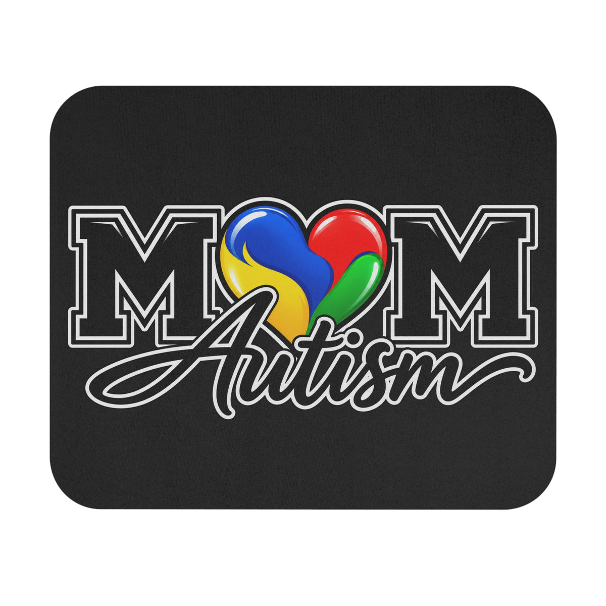Autism Mom Mouse Pad | Heart Puzzle Support Desk Mat | Autism Awareness Gift | Neurodiversity Office Decor