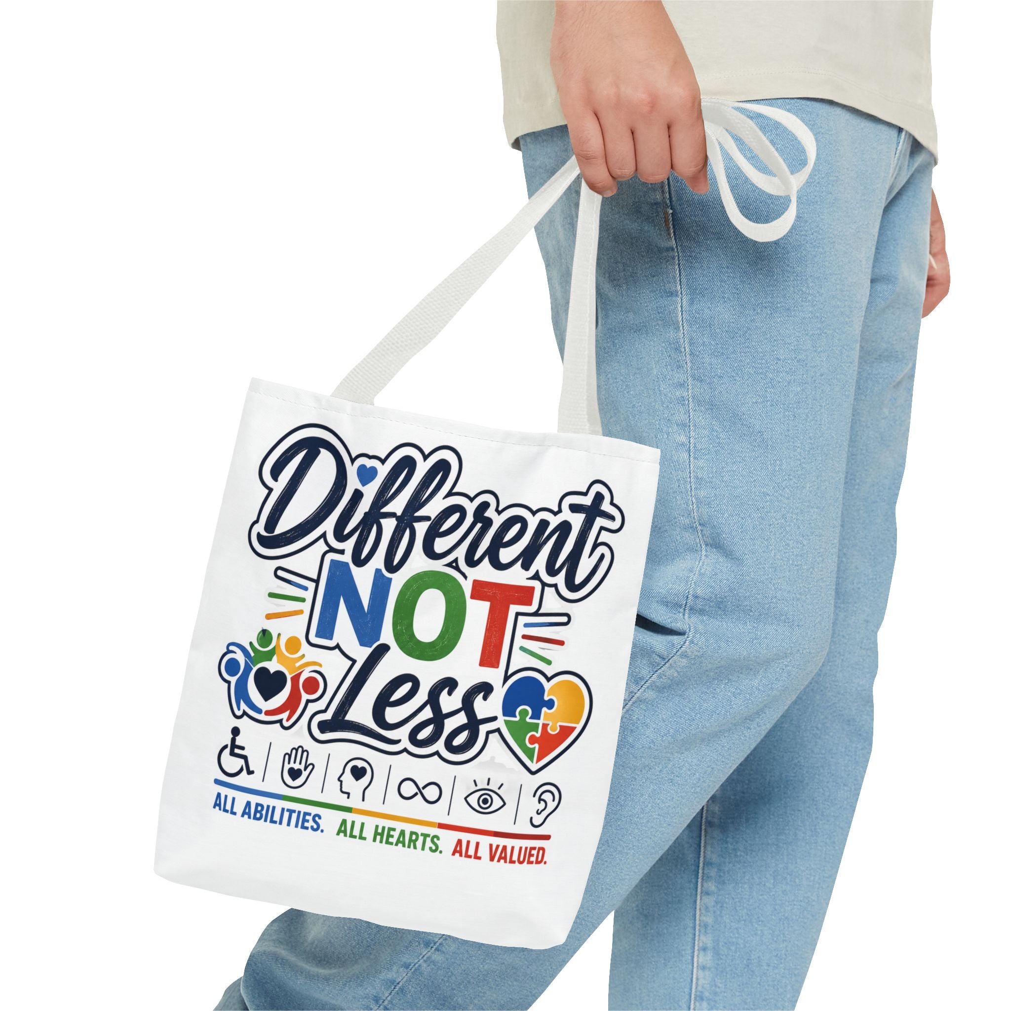 Different Not Less Tote Bag | Neurodiversity Awareness, All Abilities Design